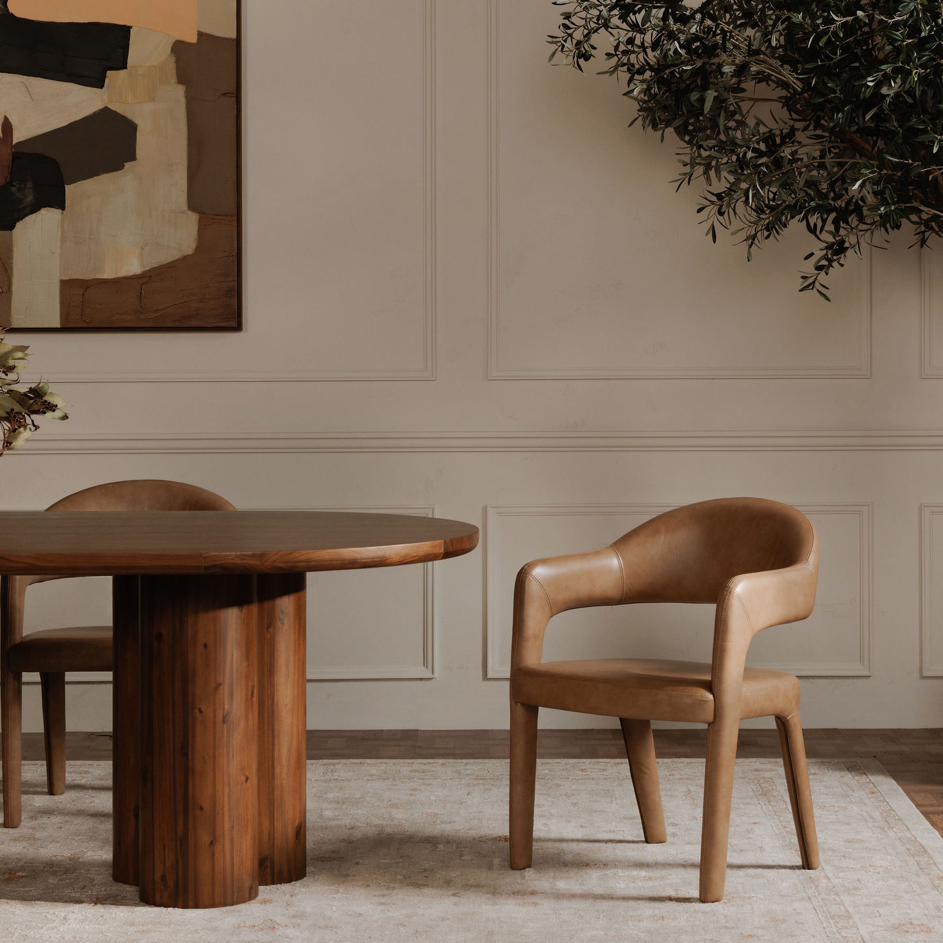 Martens Dining Chair Brown Leather by Moe's Home Collection - view 3