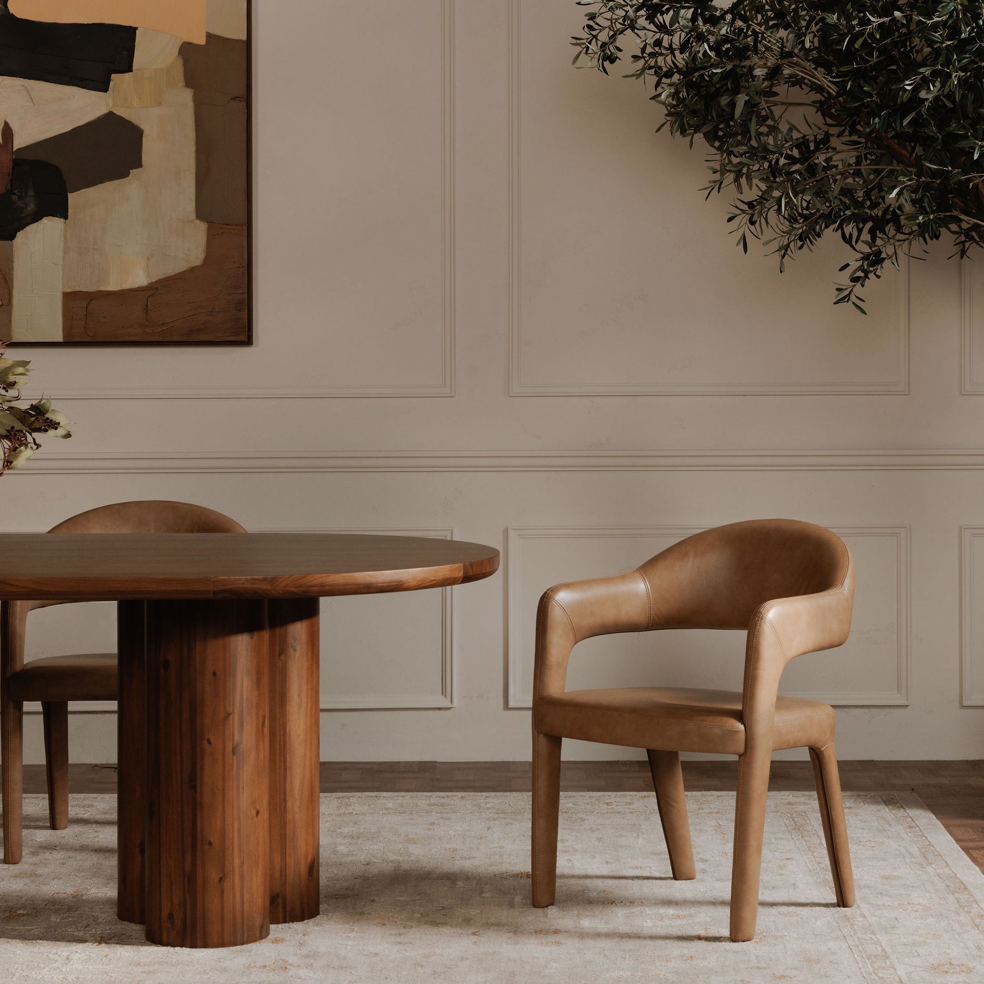 Martens Dining Chair Brown Leather by Moe's Home Collection - view 3