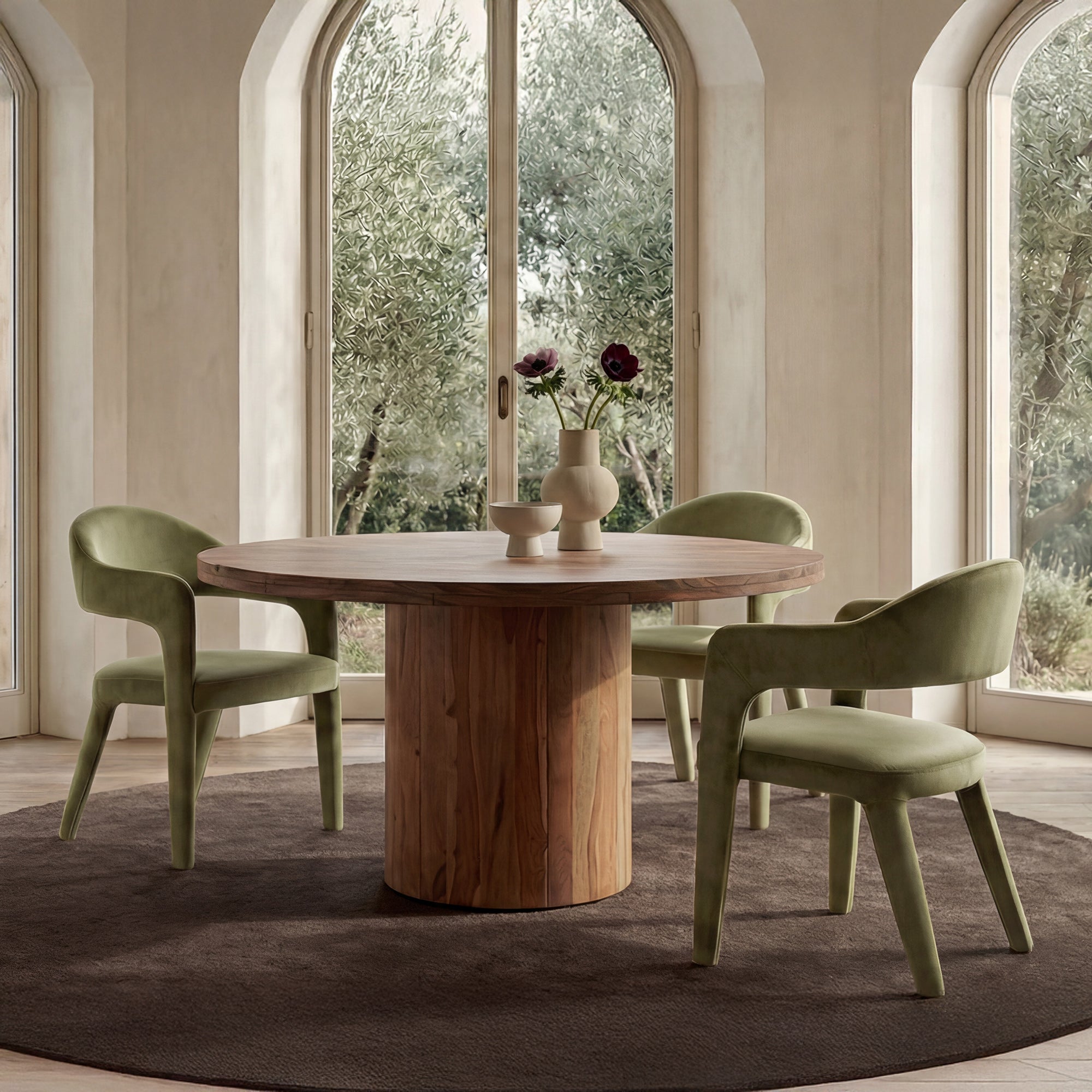 Martens Dining Chair Green Velvet by Moe's Home Collection - view 2