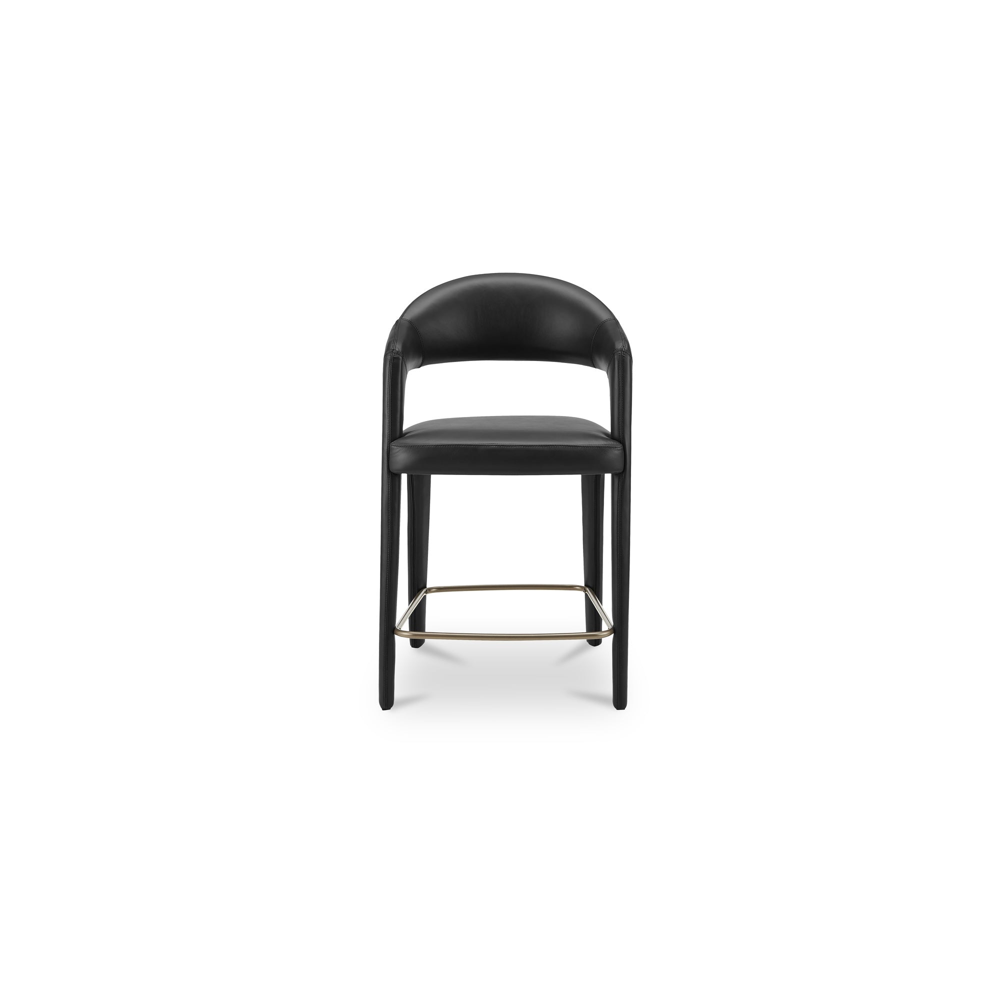 Martens Counter Stool Black Leather by Moe's Home Collection