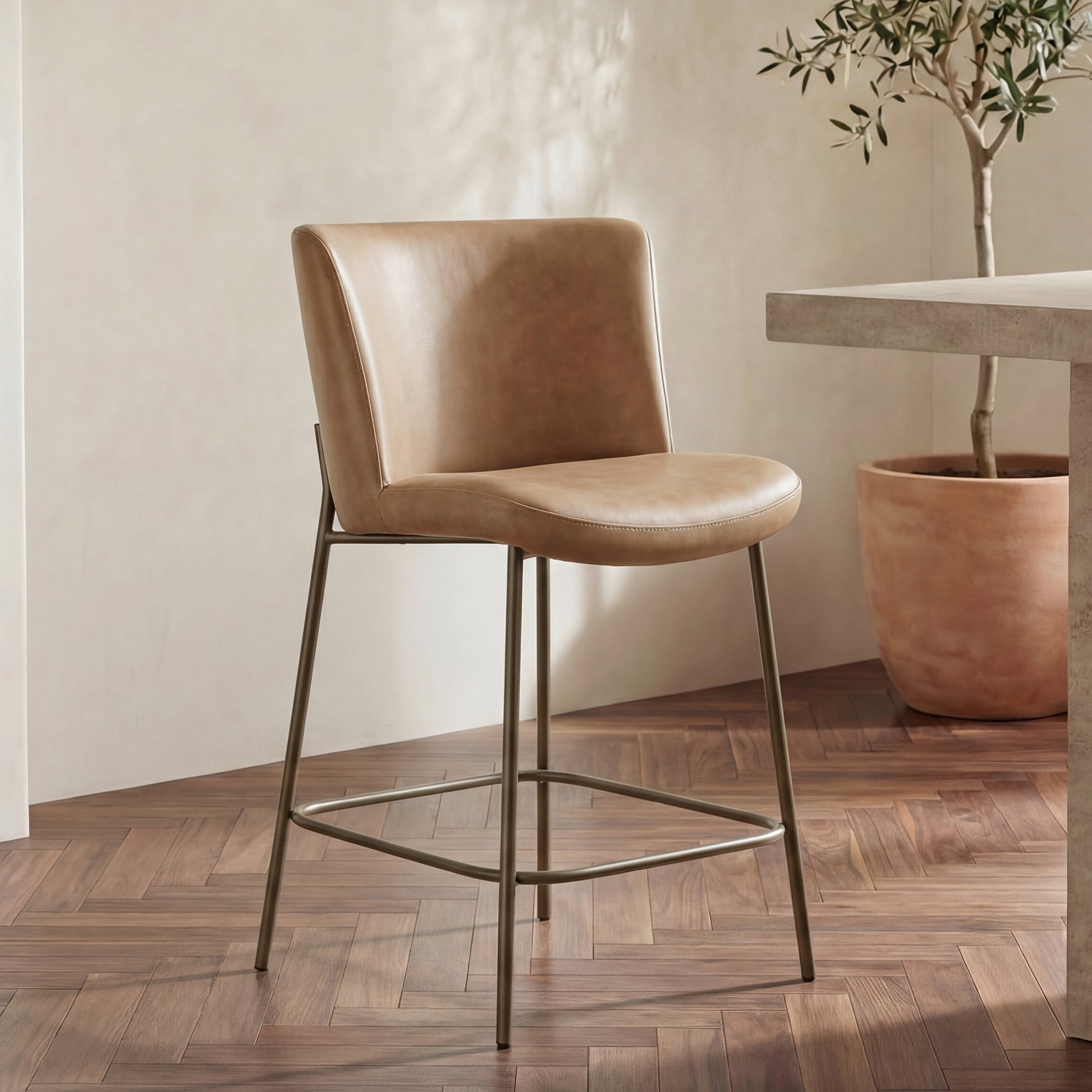 Early Counter Stool Tan Leather by Moe's Home Collection - view 2
