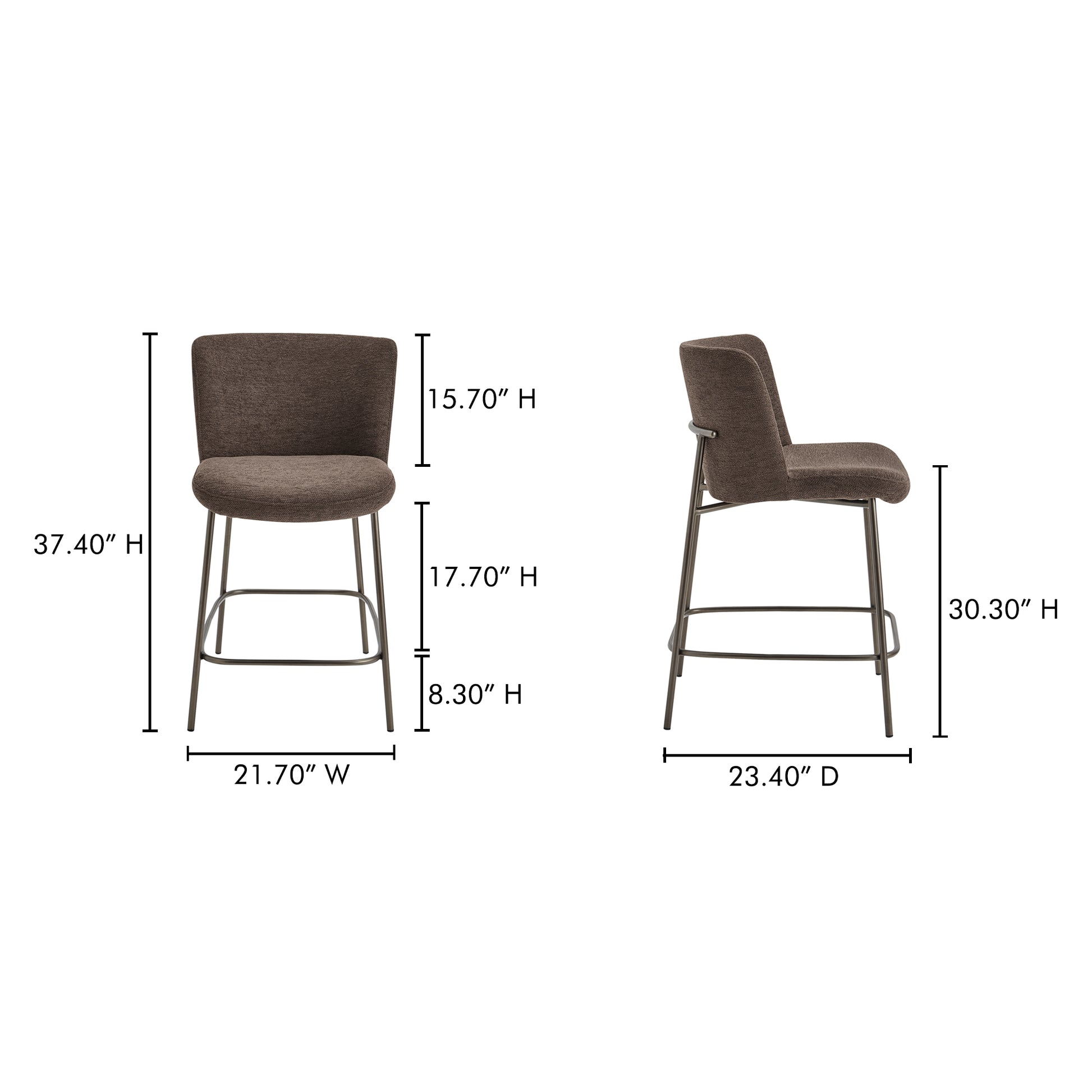 Early Counter Stool Dark Brown by Moe's Home Collection - view 5