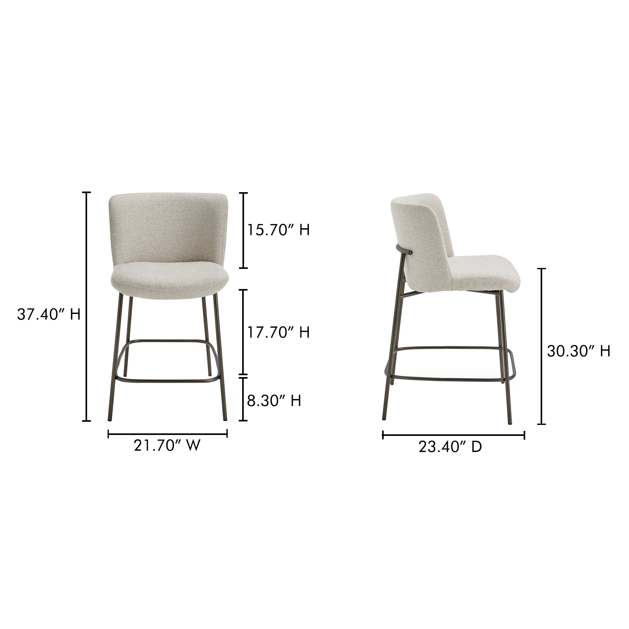 Early Counter Stool Beige by Moe's Home Collection - view 5