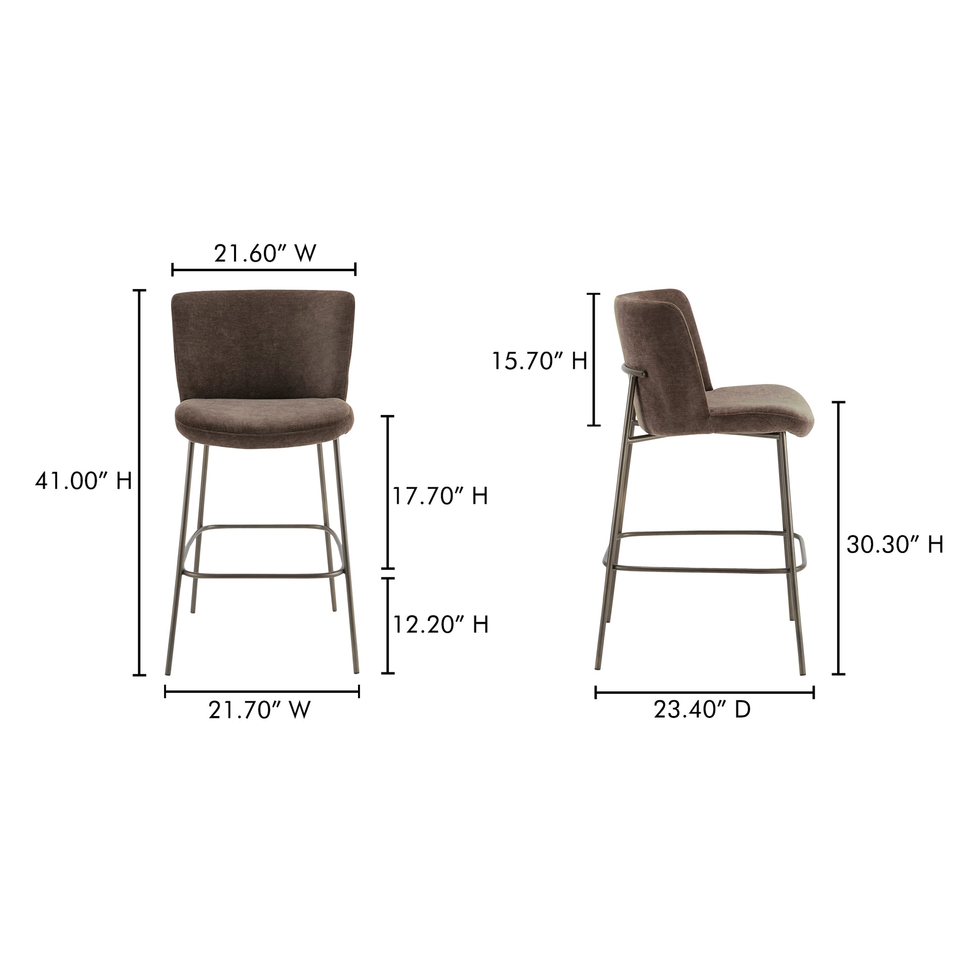 Early Bar Stool Dark Brown by Moe's Home Collection - view 4