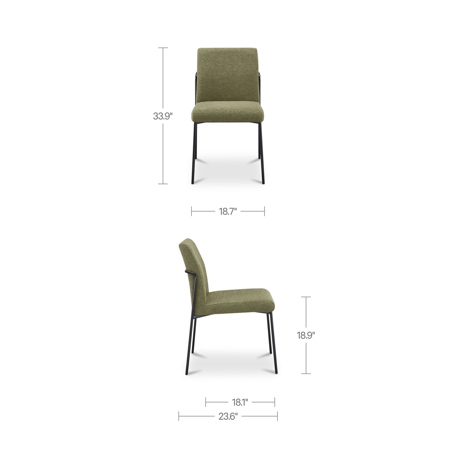 Danny Dining Chair Green-Set Of Two by Moe's Home Collection - view 3