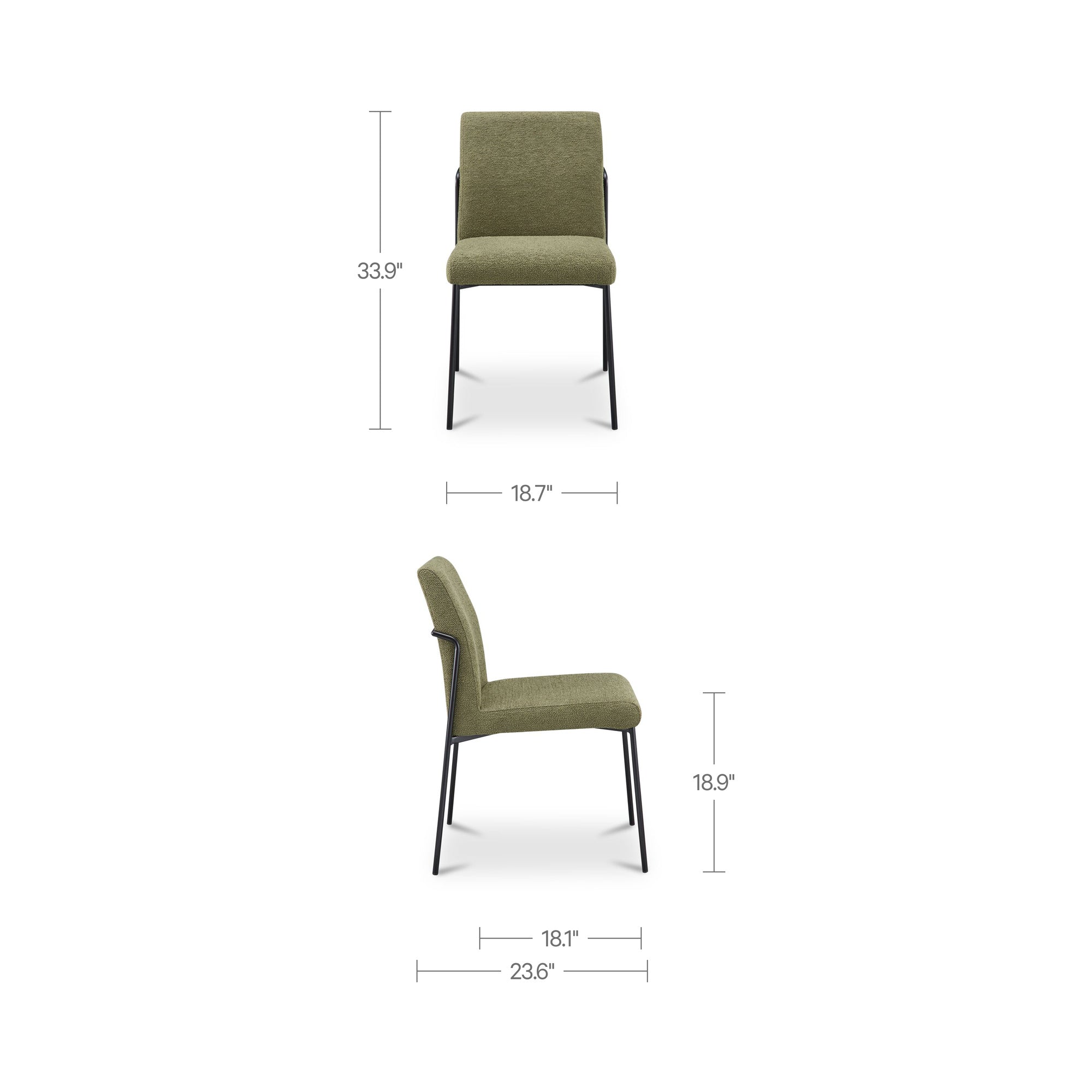 Danny Dining Chair Green-Set Of Two by Moe's Home Collection - view 3