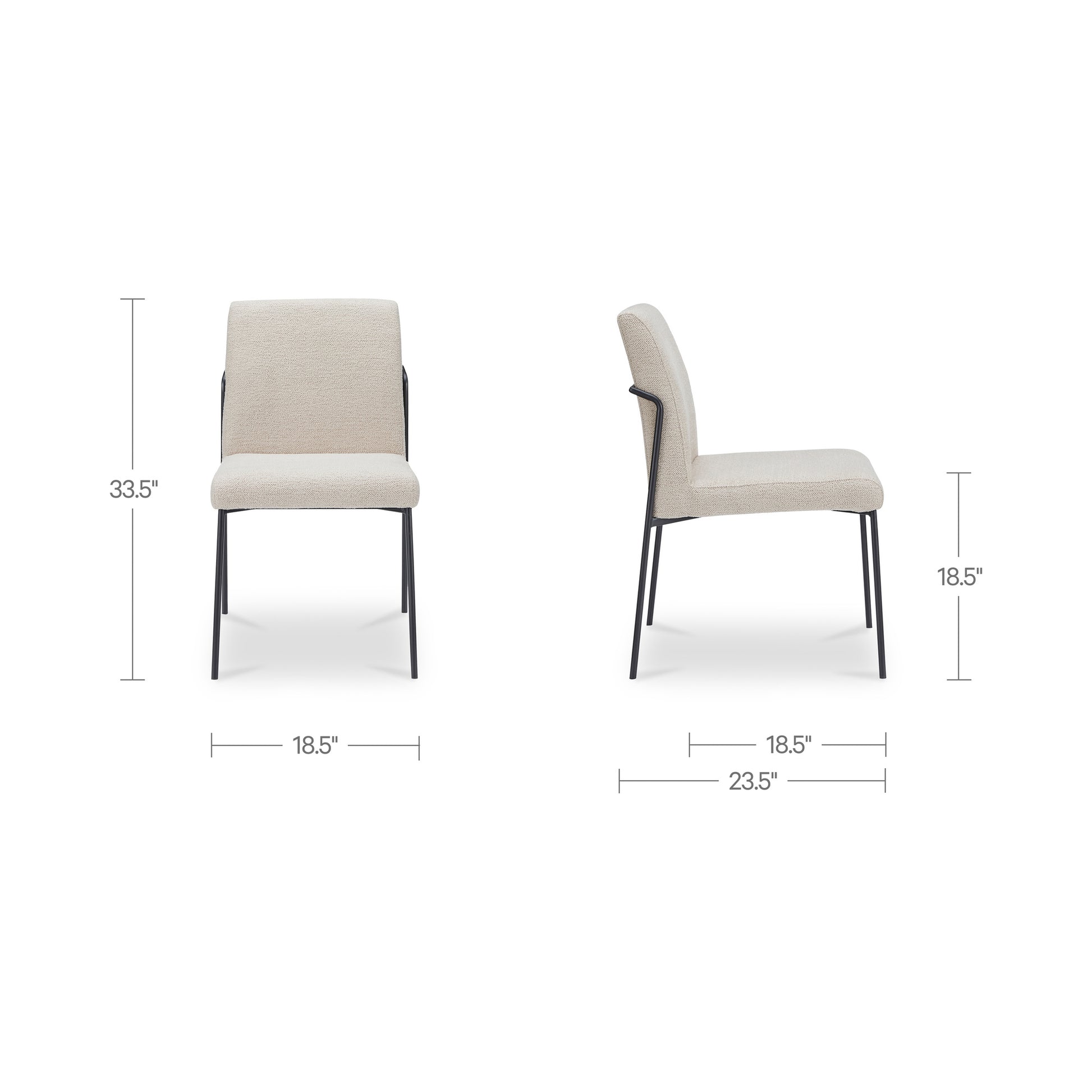 Danny Dining Chair Ivory Set of Two by Moe's Home Collection - view 4