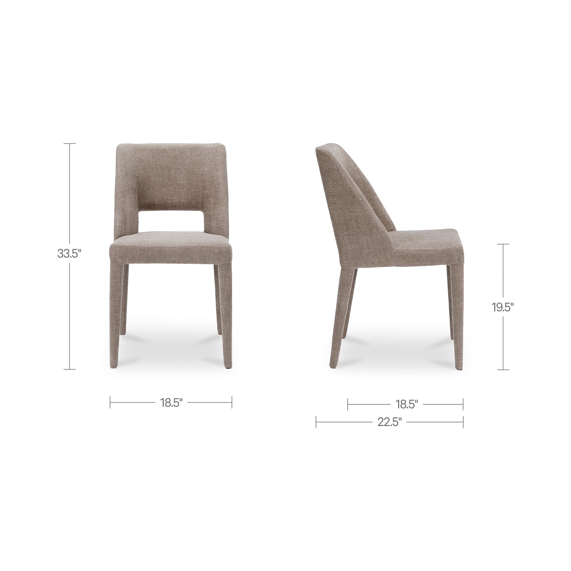 Joyce Dining Chair Light Brown-Set of Two by Moe's Home Collection - view 3