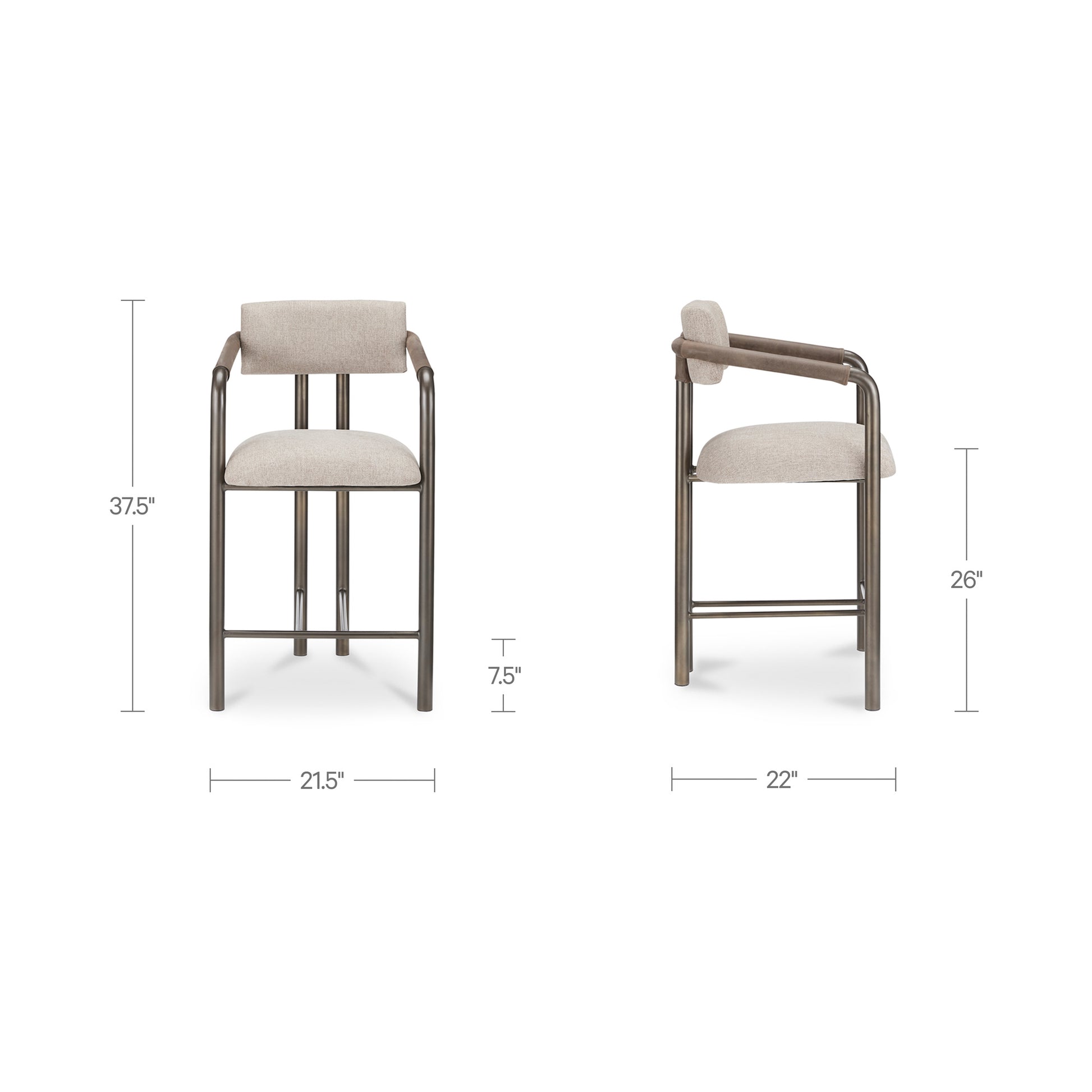 Cassidy Counter Stool Light Brown by Moe's Home Collection - view 3