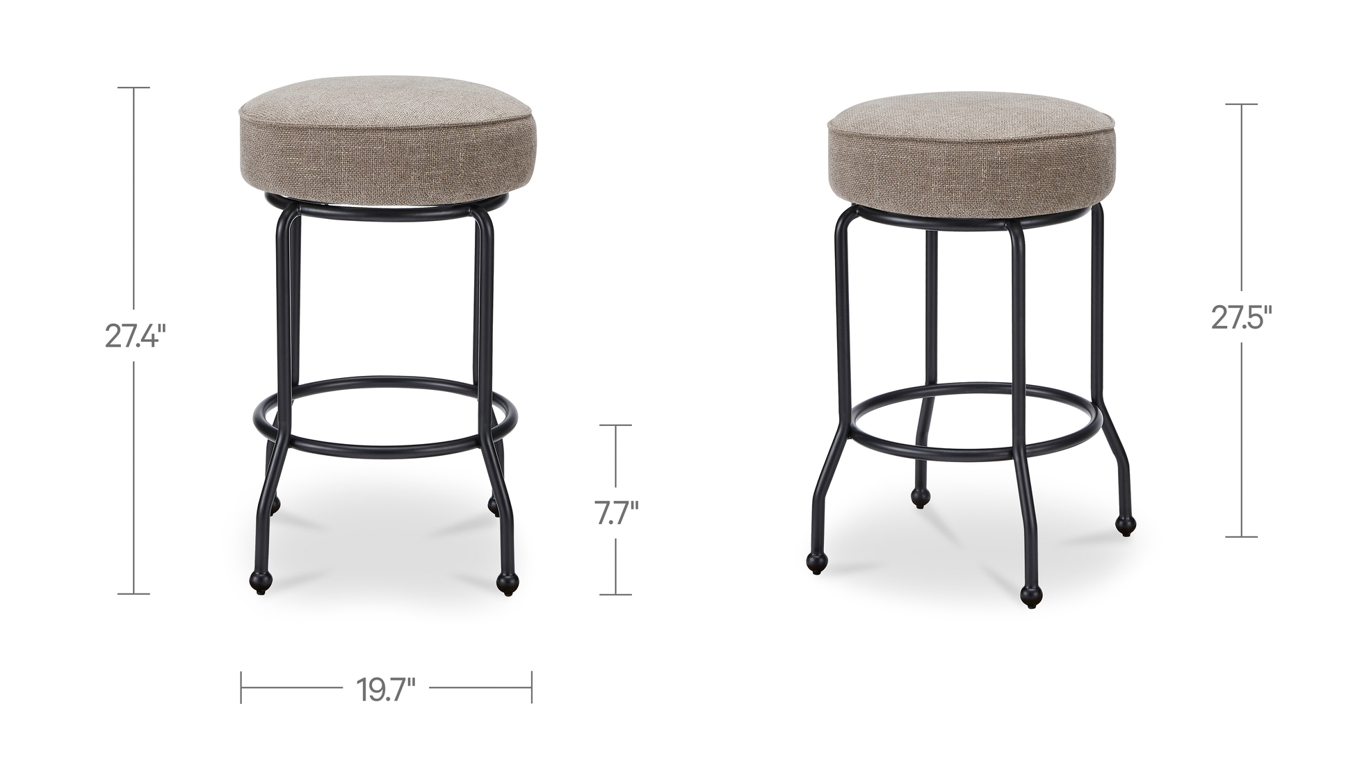 Kelsey Swivel Counter Stool Light Brown by Moe's Home Collection - view 3