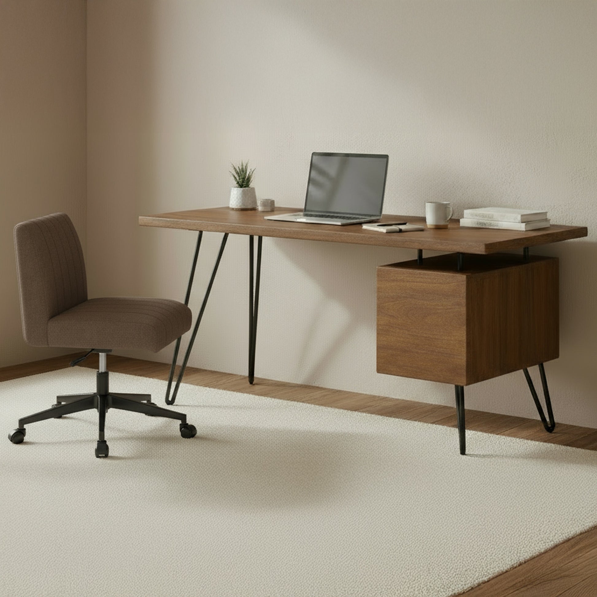 Sally Office Chair Light Brown by Moe's Home Collection - view 2