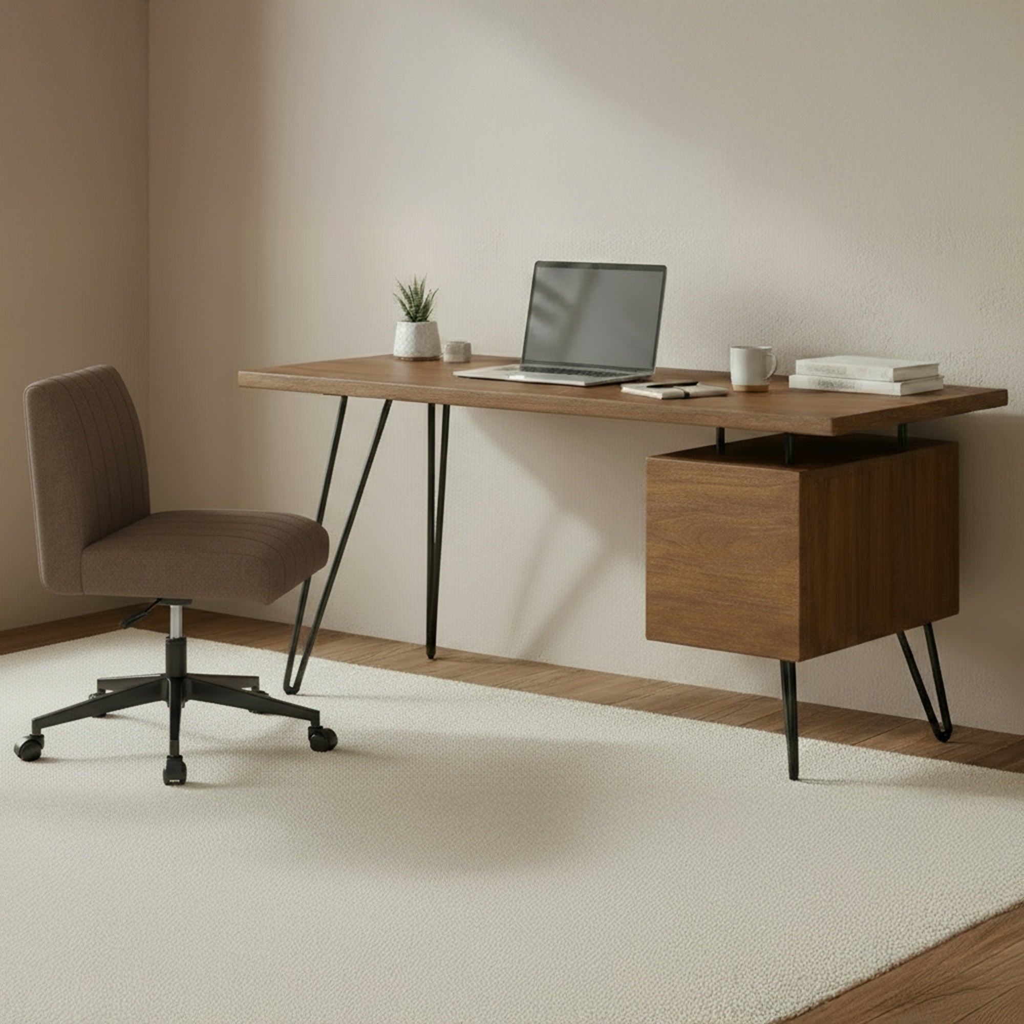Sally Office Chair Light Brown by Moe's Home Collection - view 2