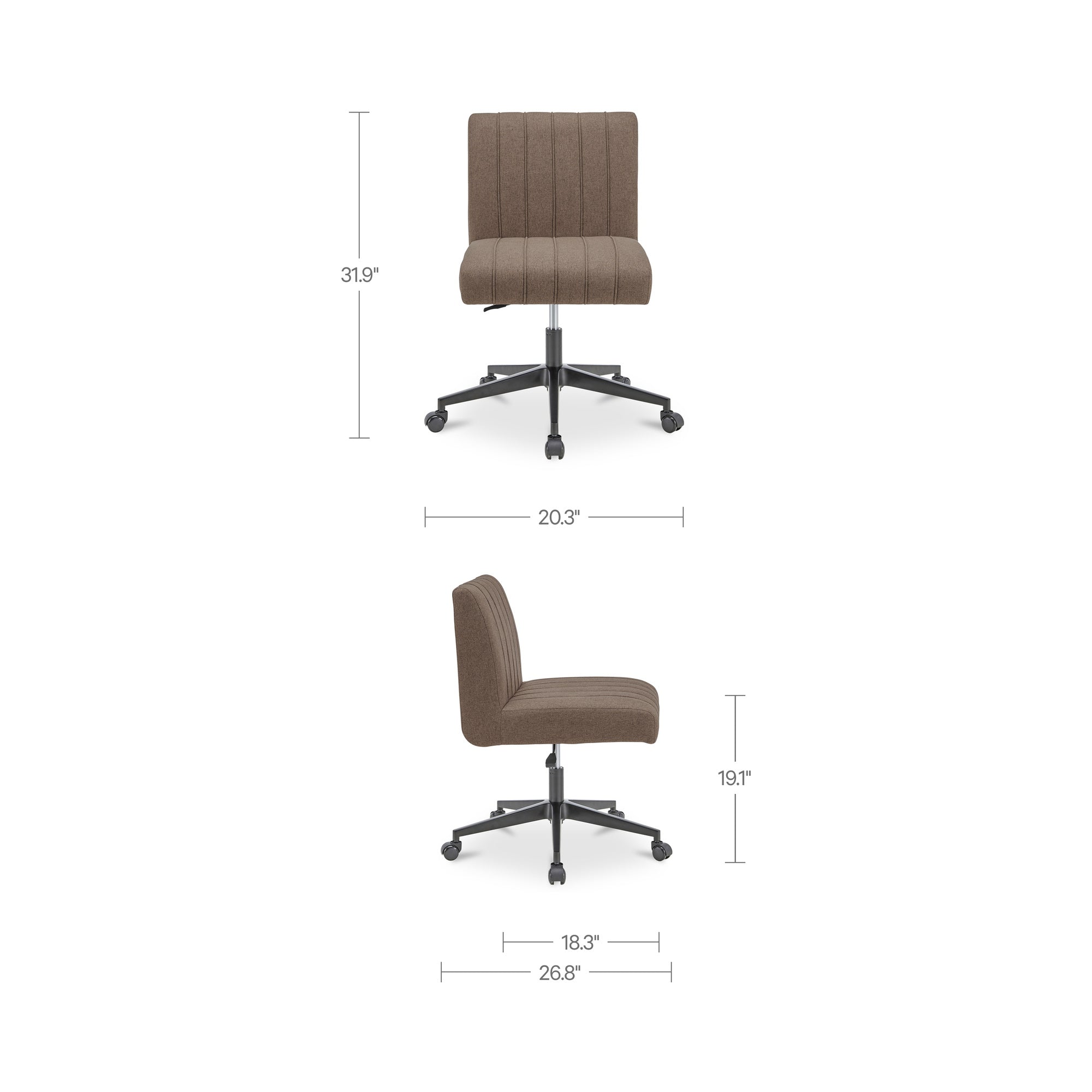 Sally Office Chair Light Brown by Moe's Home Collection - view 3