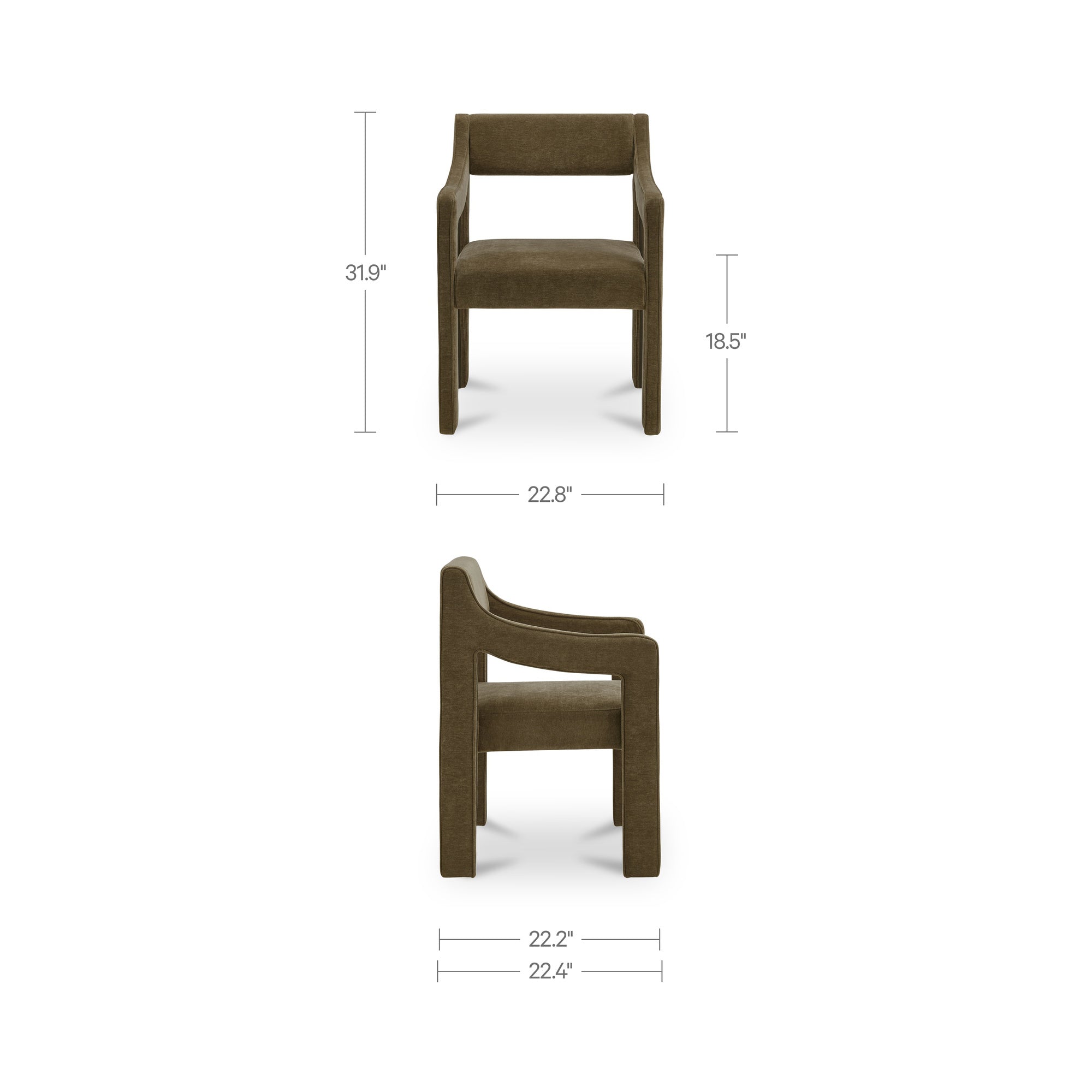 Elise Dining Chair Cedar Green by Moe's Home Collection - view 6