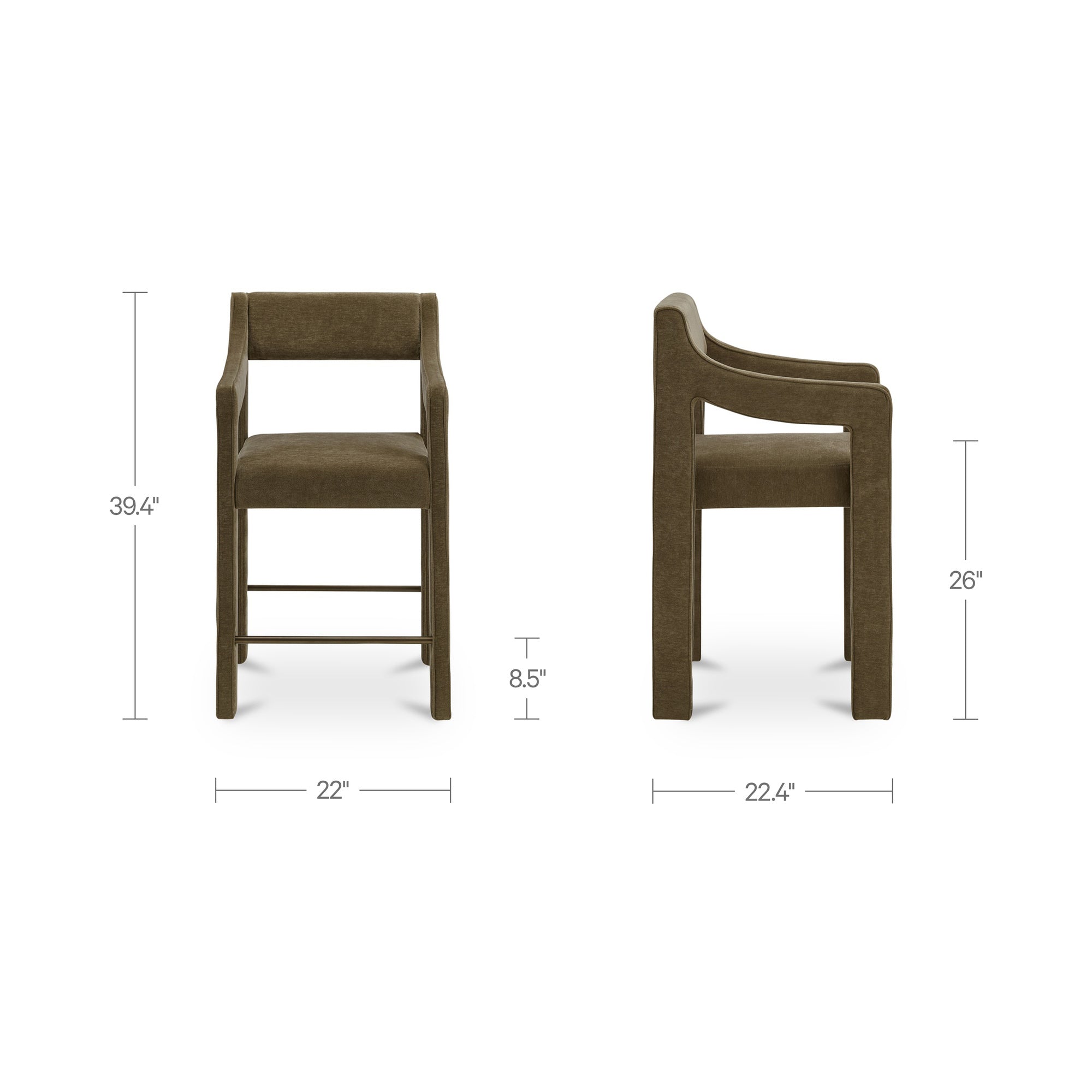 Elise Counter Stool Cedar Green by Moe's Home Collection - view 4