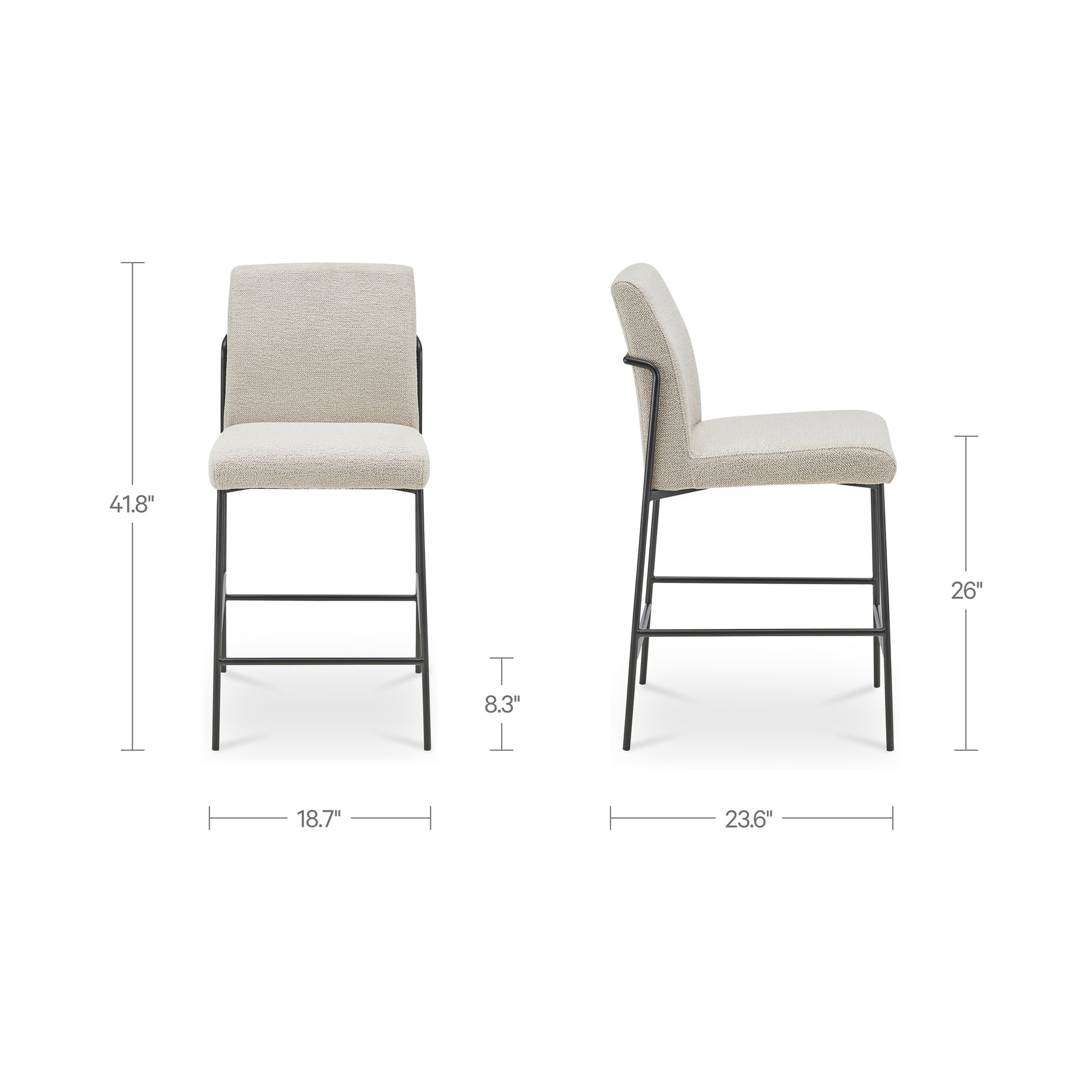 Danny Counter Stool Ivory by Moe's Home Collection - view 3