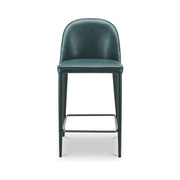 Burton Counter Stool Dark Teal Vegan Leather by Moe's Home Collection