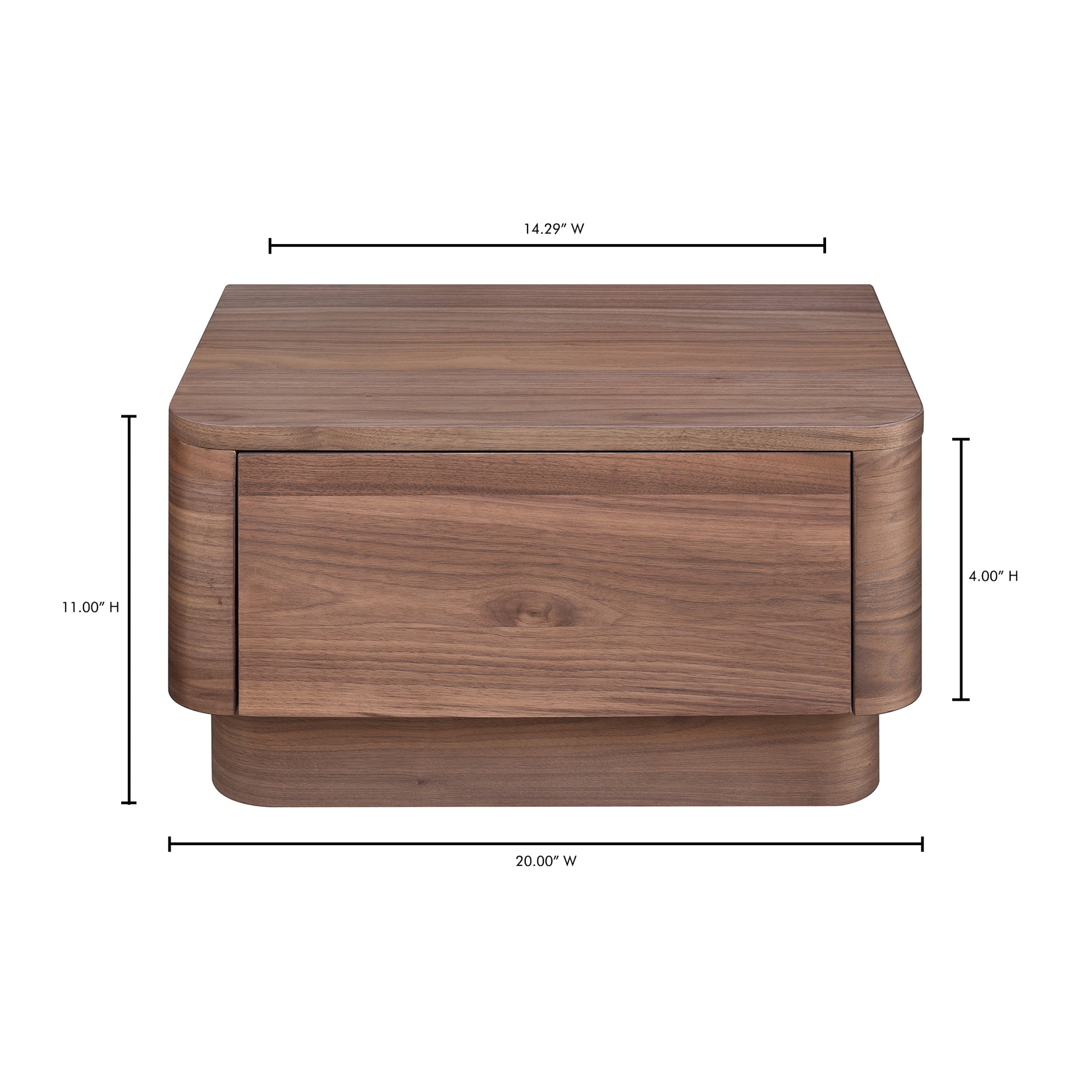 Round Off Small Nightstand Walnut by Moe's Home Collection - view 11