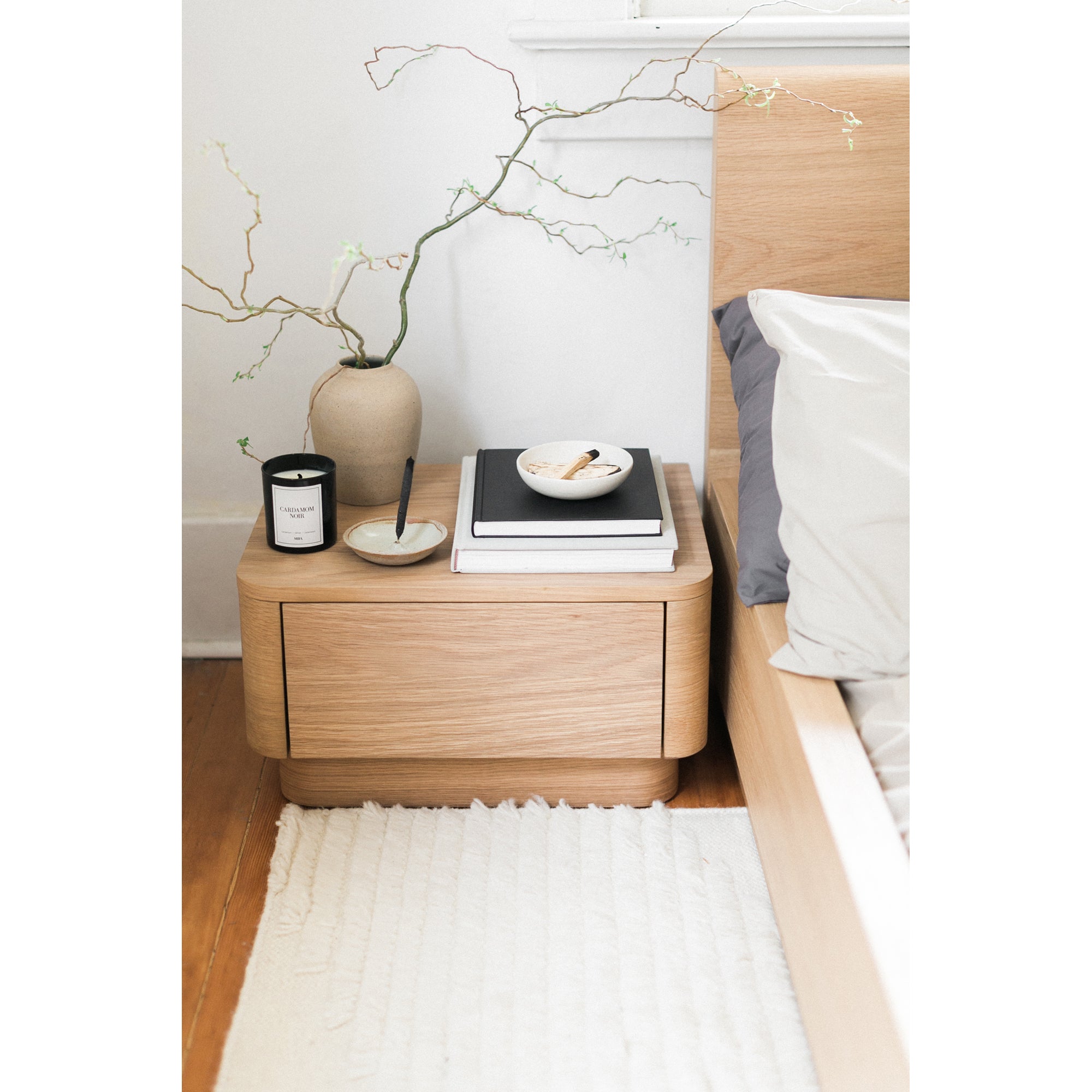 Round Off Small Nightstand Light Oak Brown by Moe's Home Collection - view 6