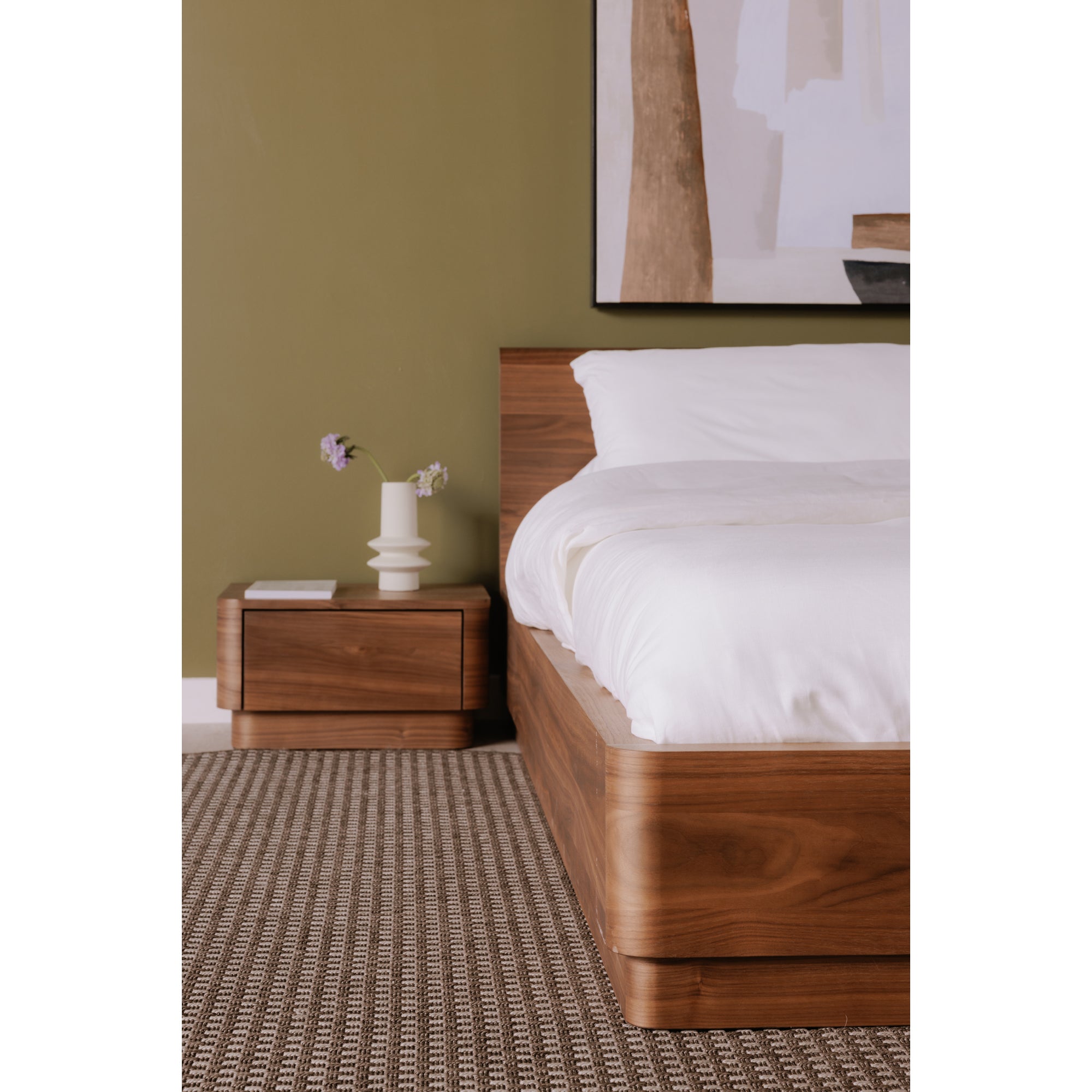 Round Off Queen Bed Walnut Brown by Moe's Home Collection - view 2
