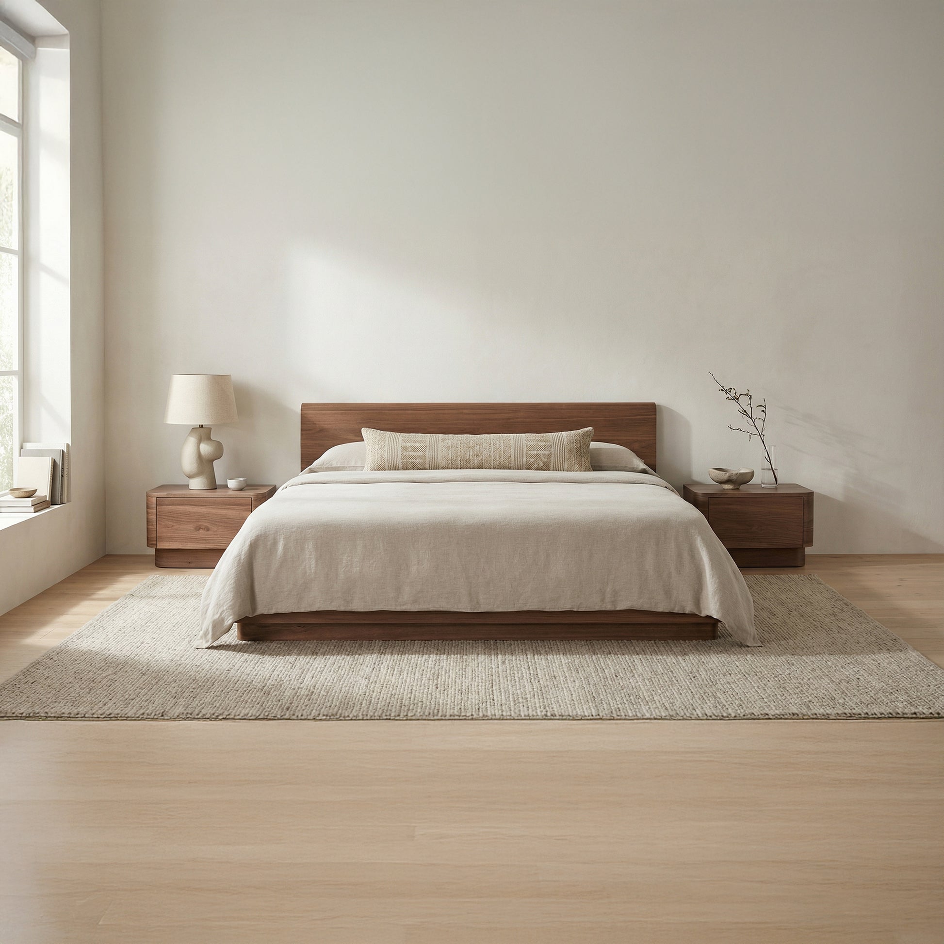 Round Off King Bed Walnut Brown by Moe's Home Collection - view 2