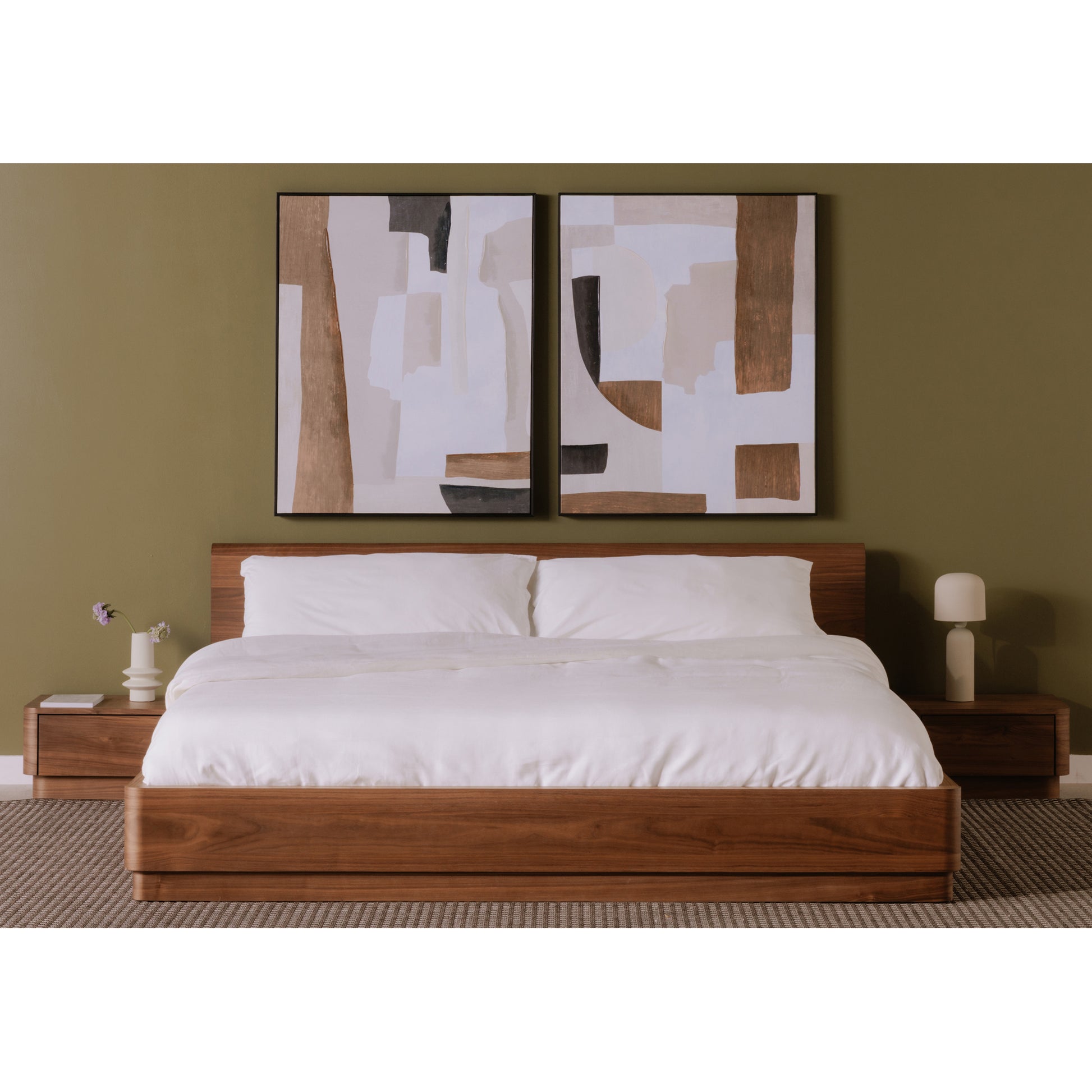 Round Off King Bed Walnut Brown by Moe's Home Collection - view 4