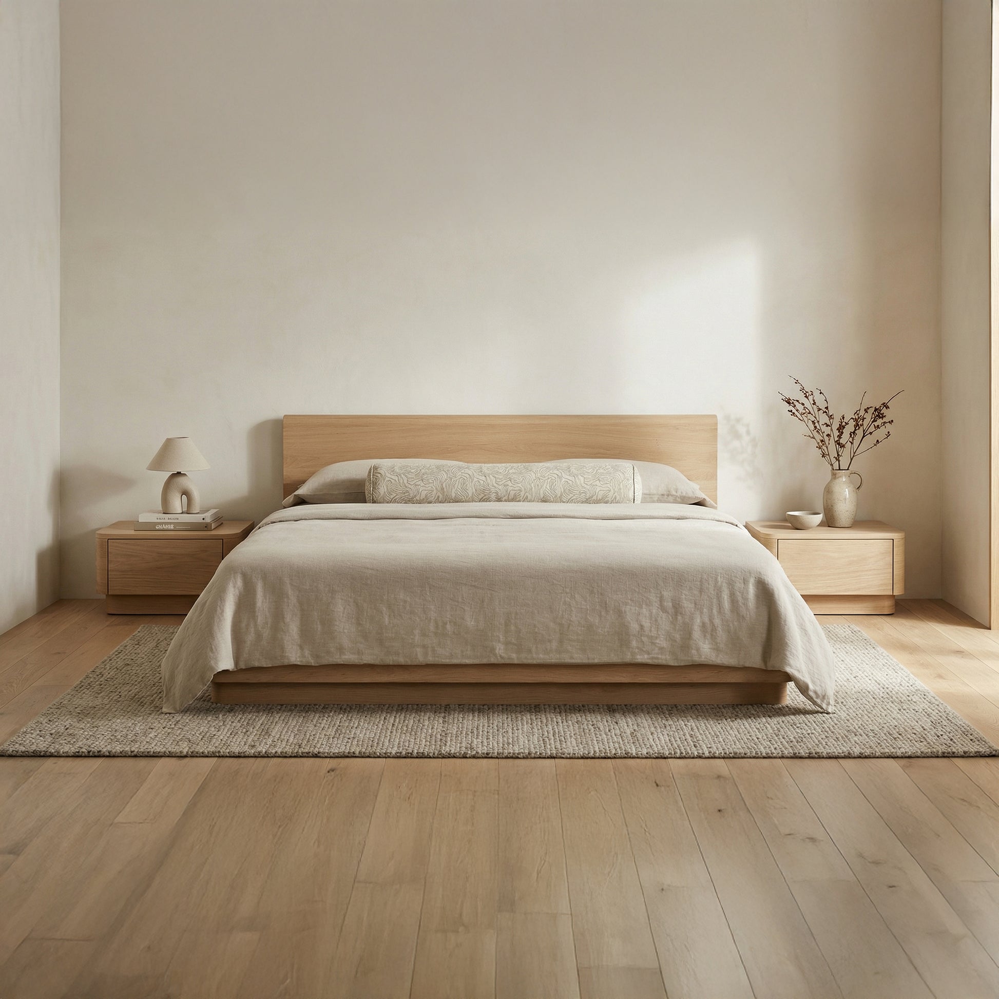 Round Off King Bed Light Oak Brown by Moe's Home Collection - view 2
