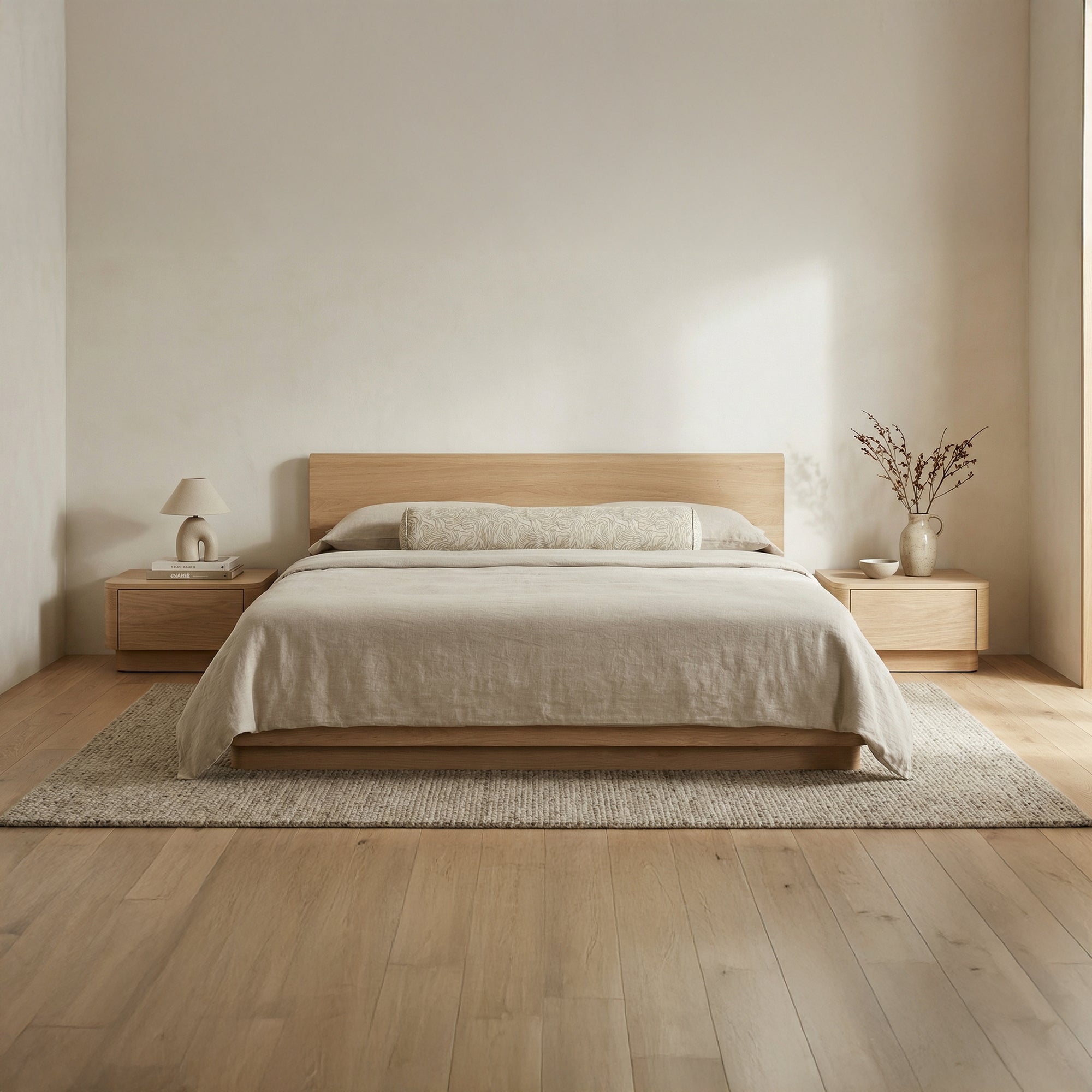 Round Off King Bed Light Oak Brown by Moe's Home Collection - view 2