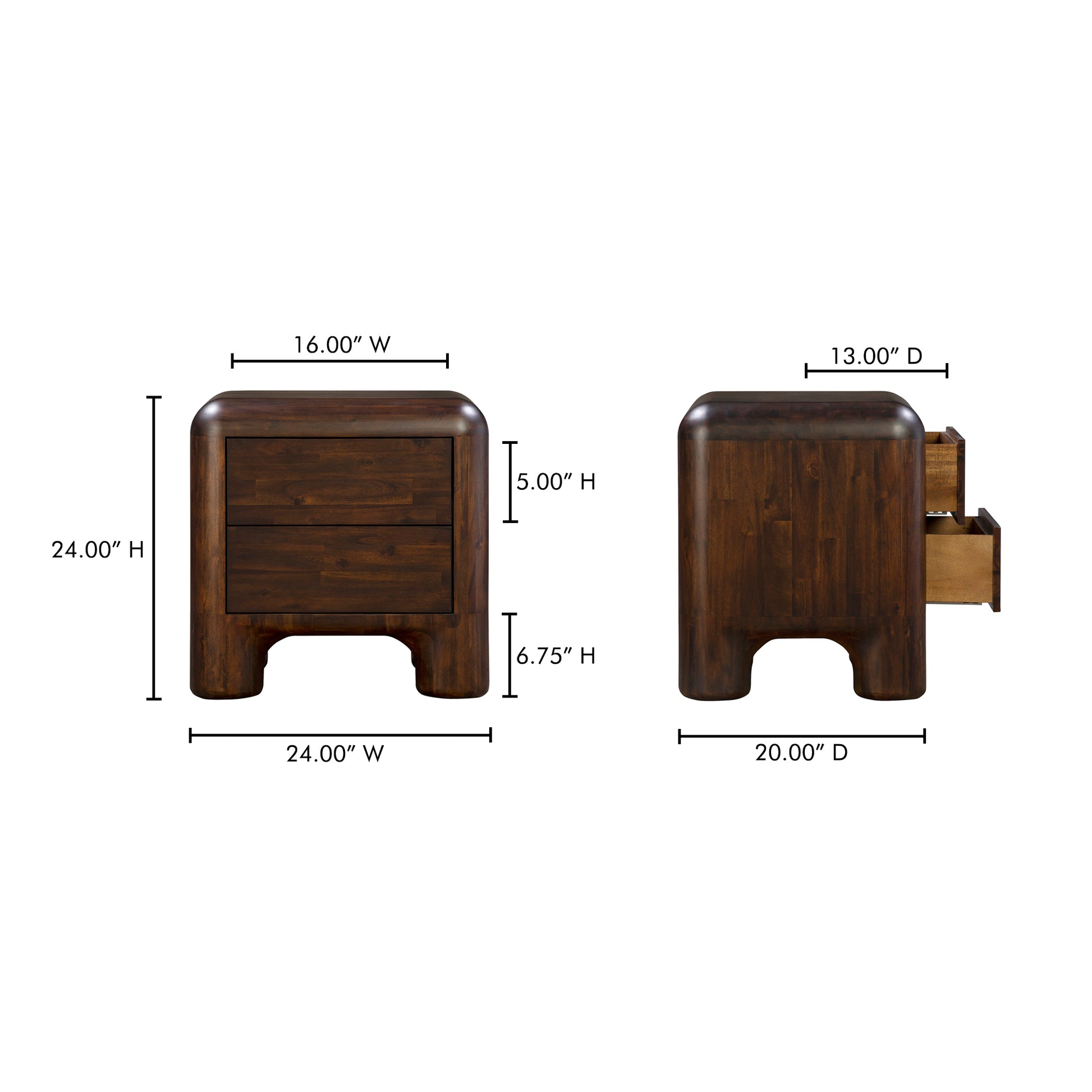 Rowan Nightstand Dark Brown by Moe's Home Collection - view 5