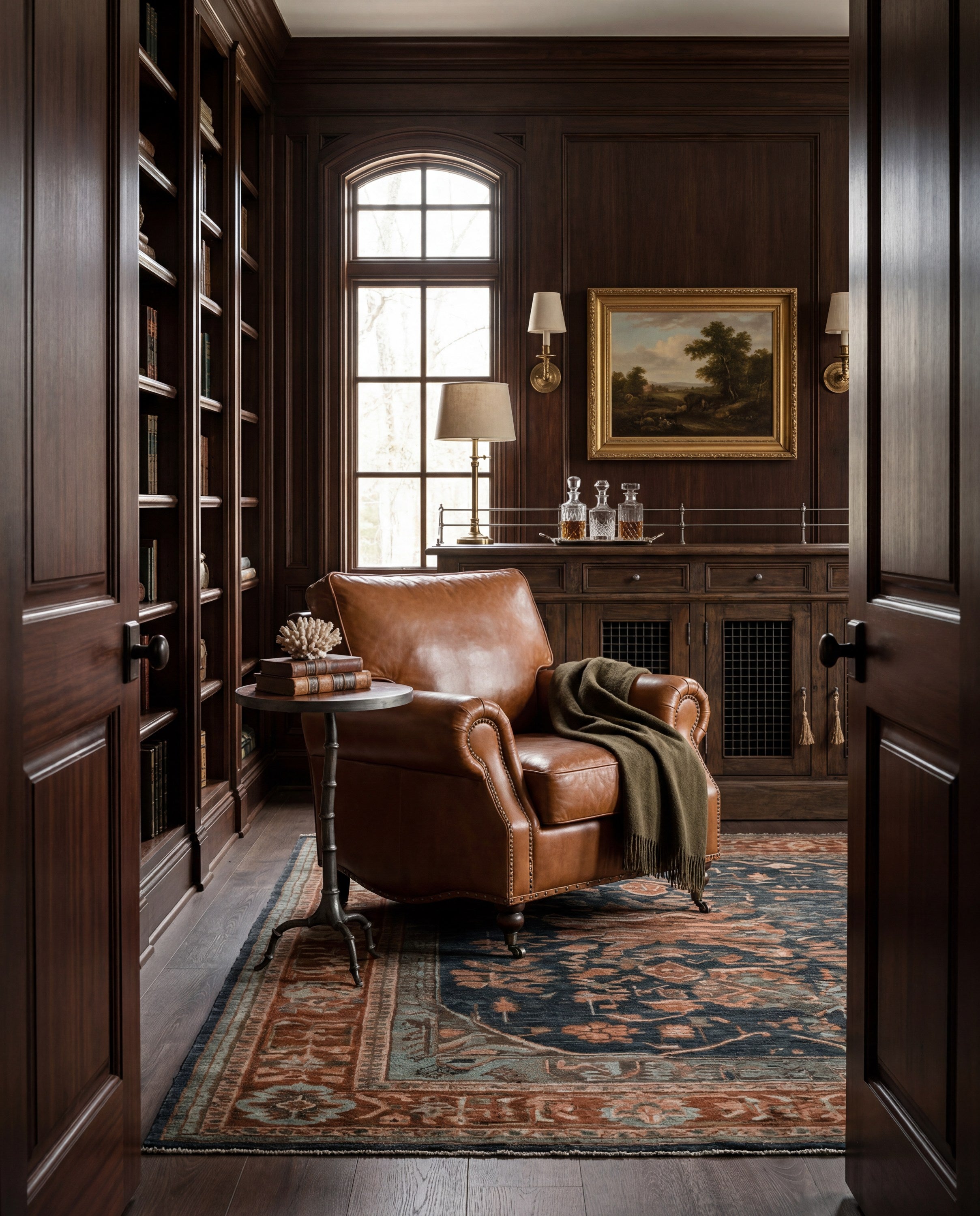 Covent Gardens Sideboard, Old Stain styled in a Sarreid room setting | ZIN Home