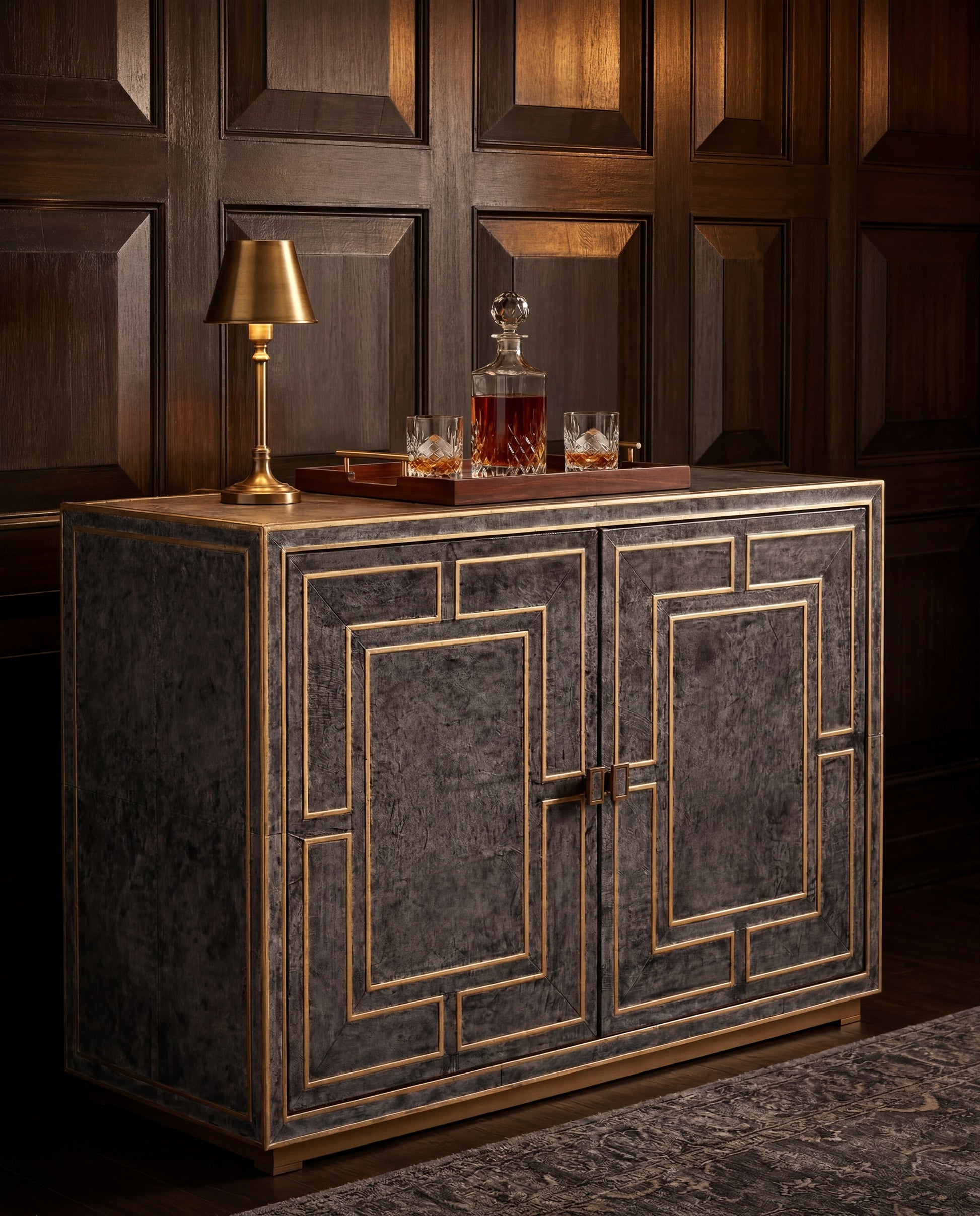 Bel Aire Buffet styled in a Sarreid room setting | ZIN Home