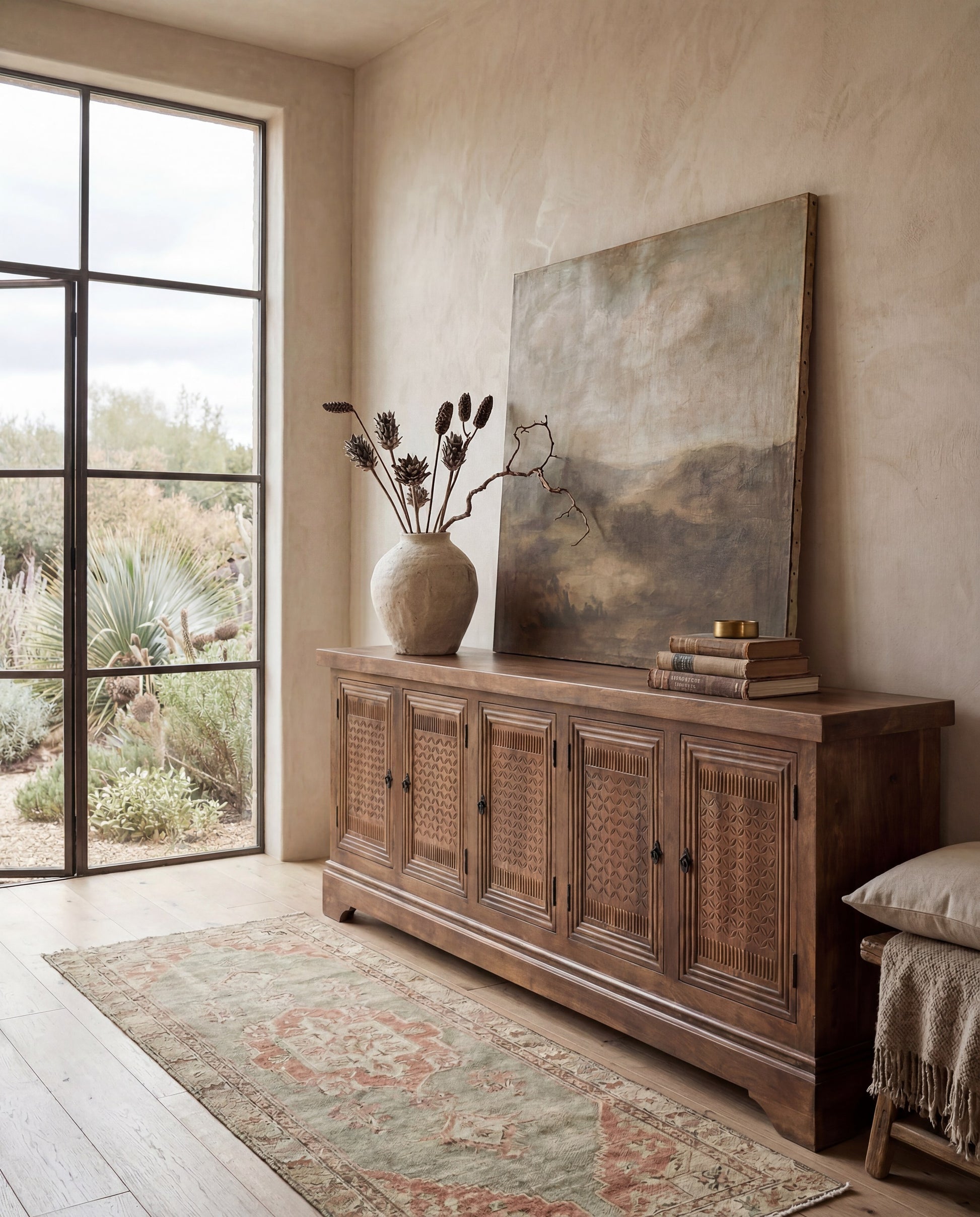 Gentry Sideboard styled in a Sarreid room setting | ZIN Home