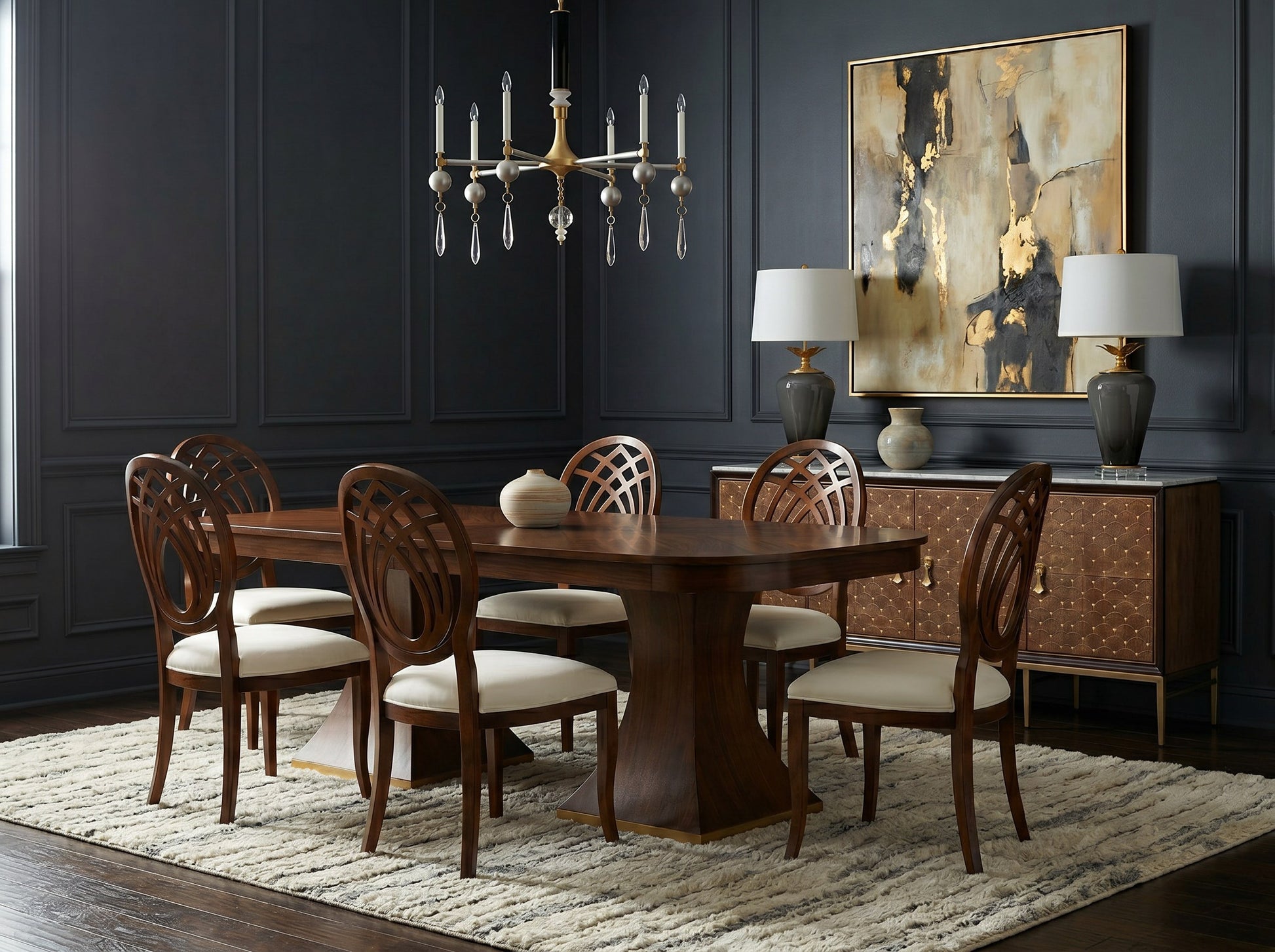 Palisade Shagreen Credenza styled in a Sarreid room setting | ZIN Home