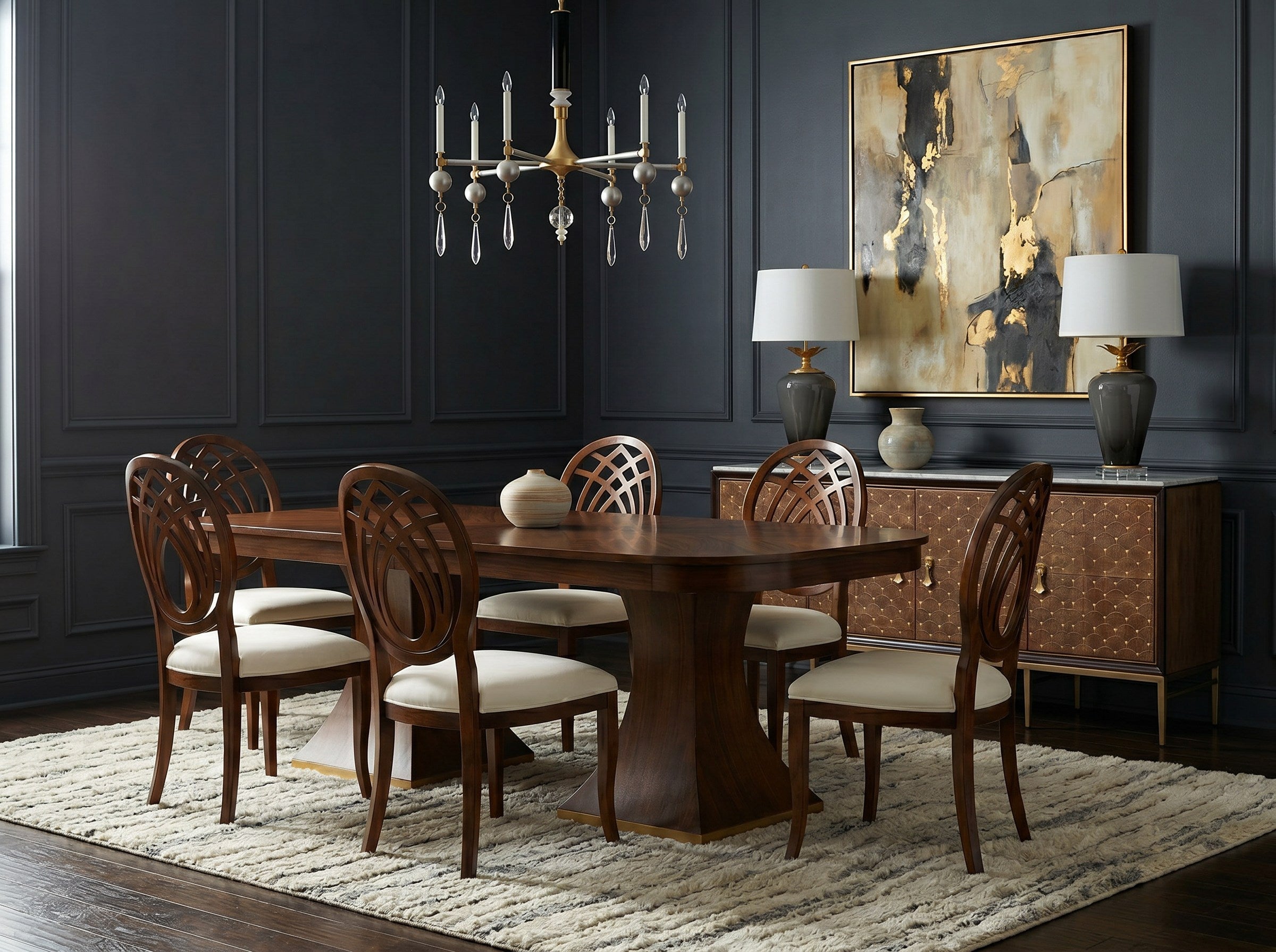 Palisade Shagreen Credenza styled in a Sarreid room setting | ZIN Home