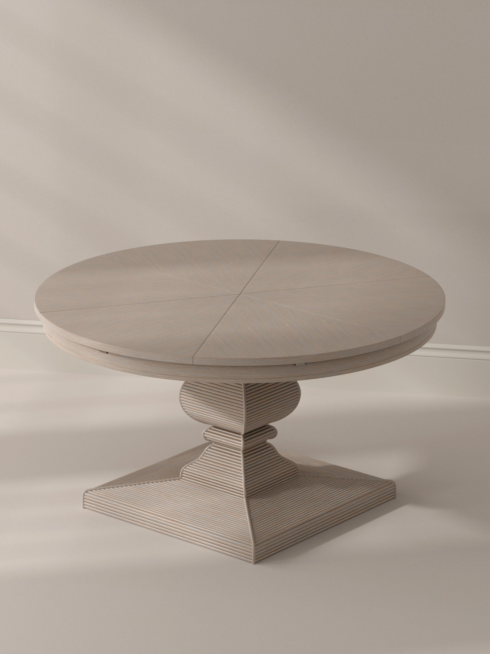 Kelso Jupe Dining Table,Moonskin,M styled in a Sarreid room setting | ZIN Home