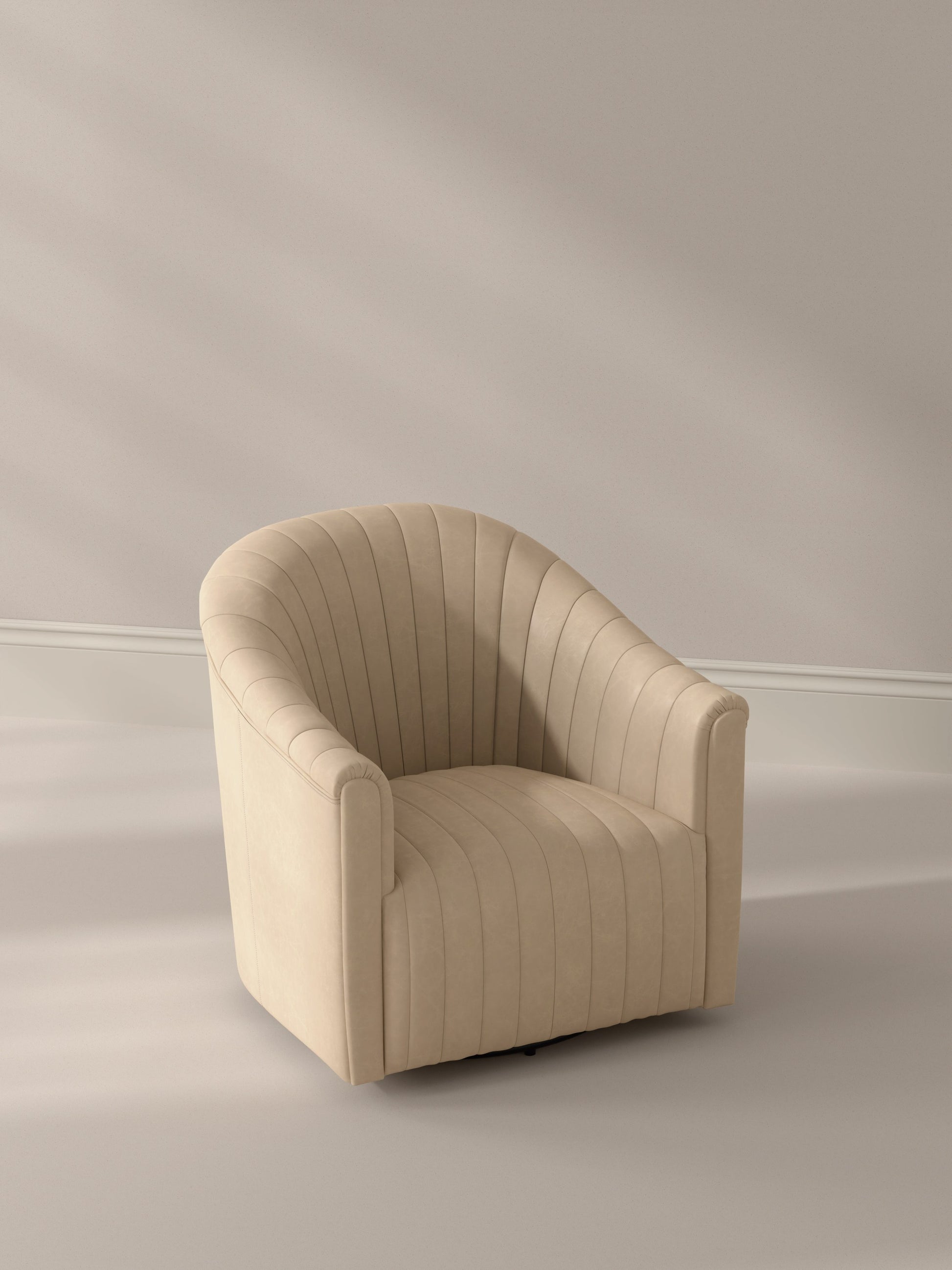 Essex Swivel Chair, Cappucino White styled in a Sarreid room setting | ZIN Home