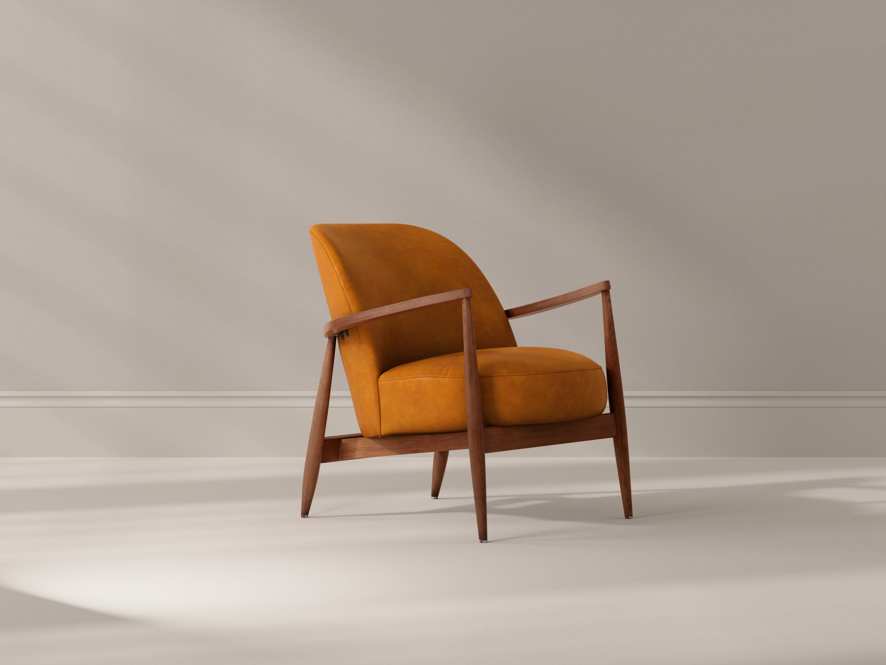 Pindar Armchair, Leather, New Rouge,Red styled in a Sarreid room setting | ZIN Home