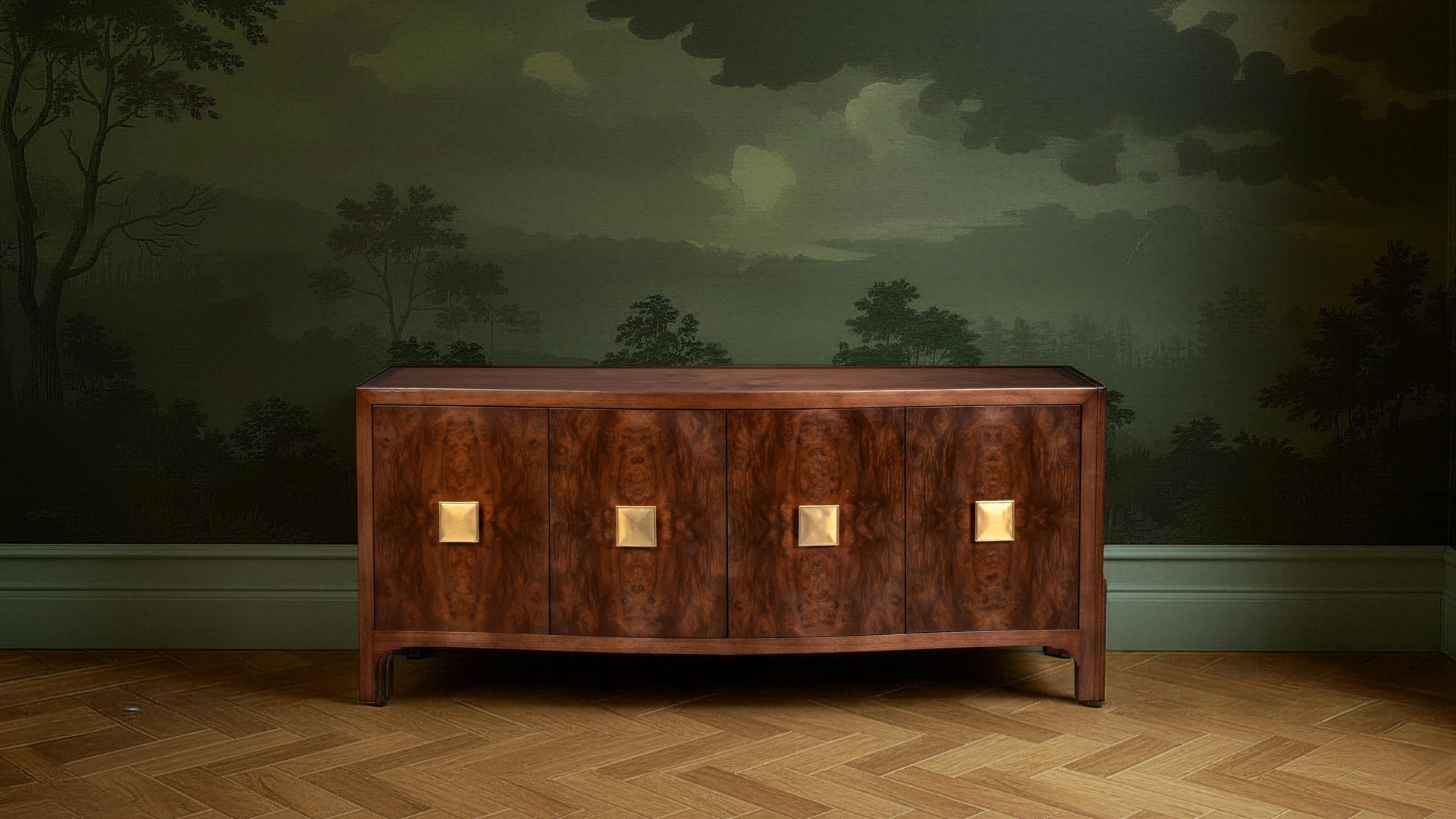 Southport Credenza styled in a Sarreid room setting | ZIN Home