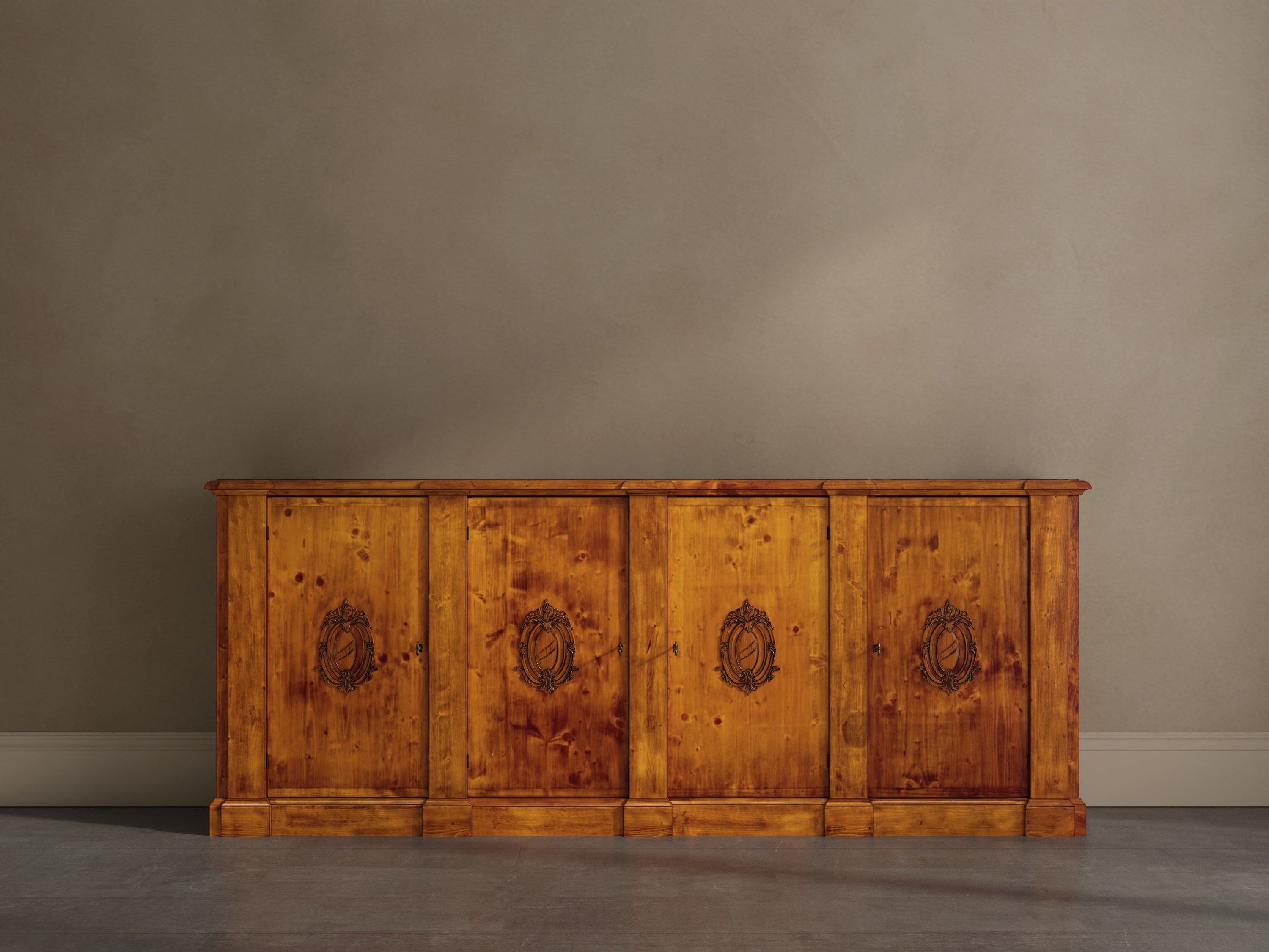 Crested Wall Cabinet,Noce Anticato styled in a Sarreid room setting | ZIN Home