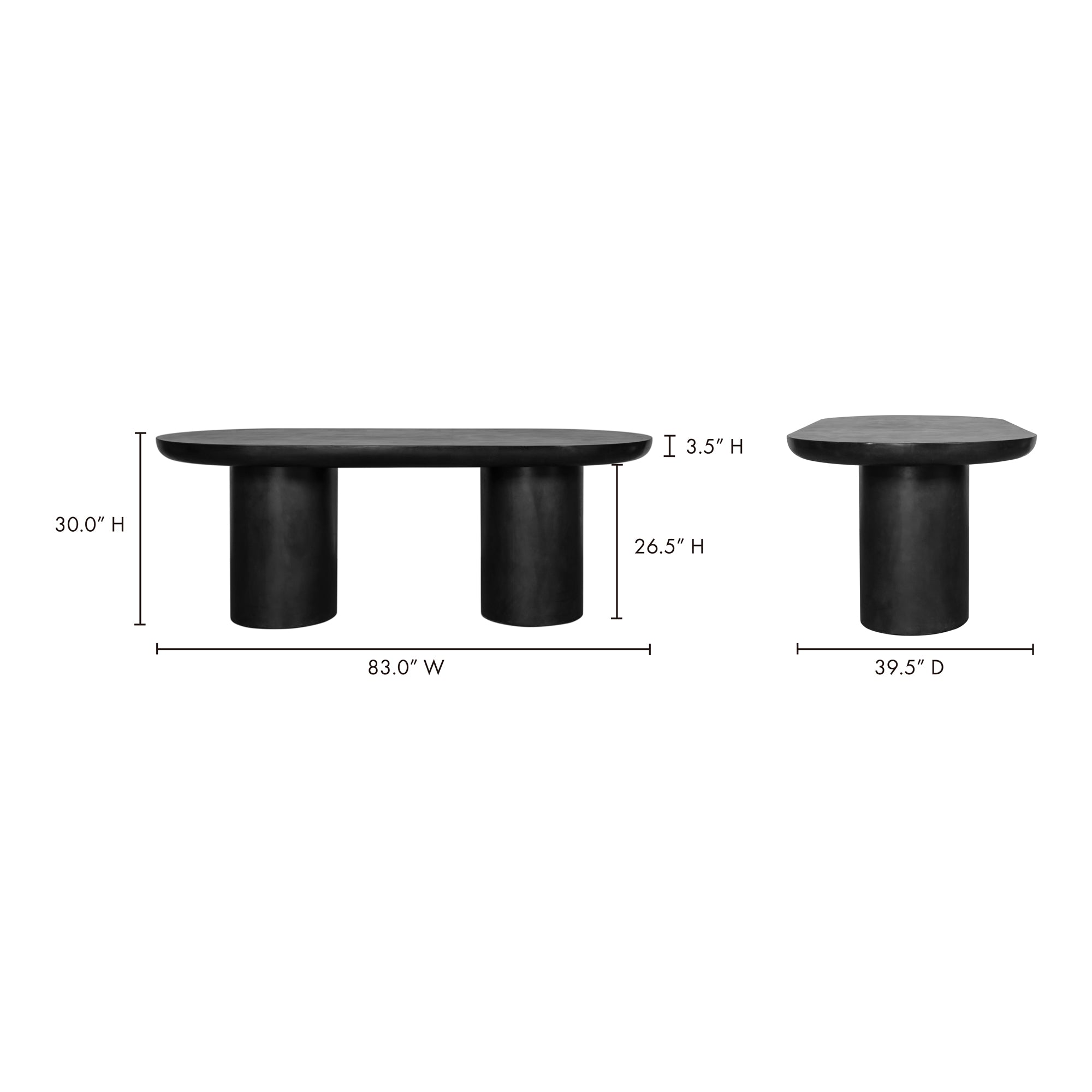 Rocca Dining Table Black by Moe's Home Collection - view 6