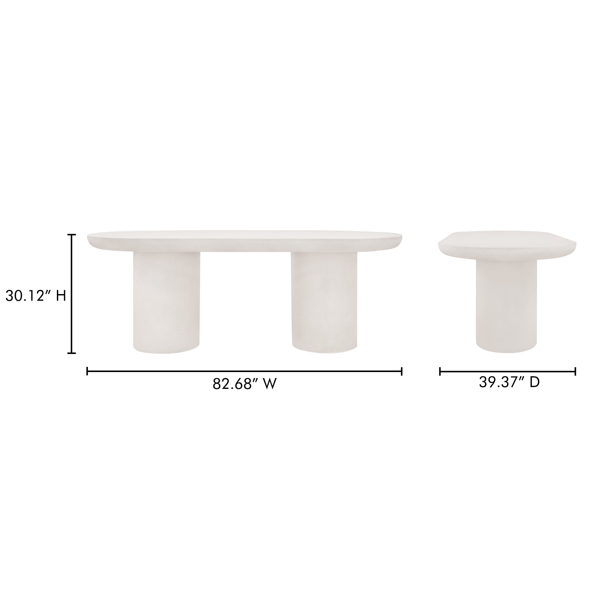 Rocca Dining Table Cream by Moe's Home Collection - view 4