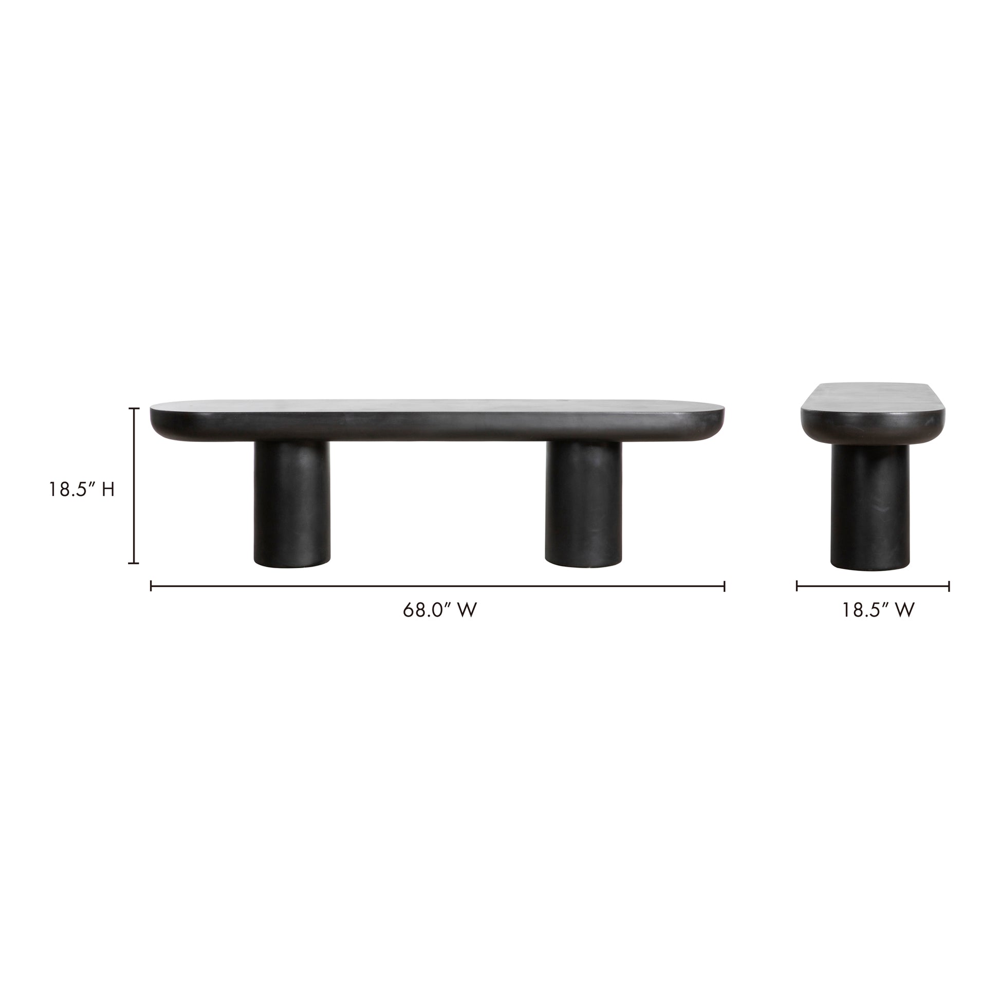 Rocca Bench Black by Moe's Home Collection - view 6