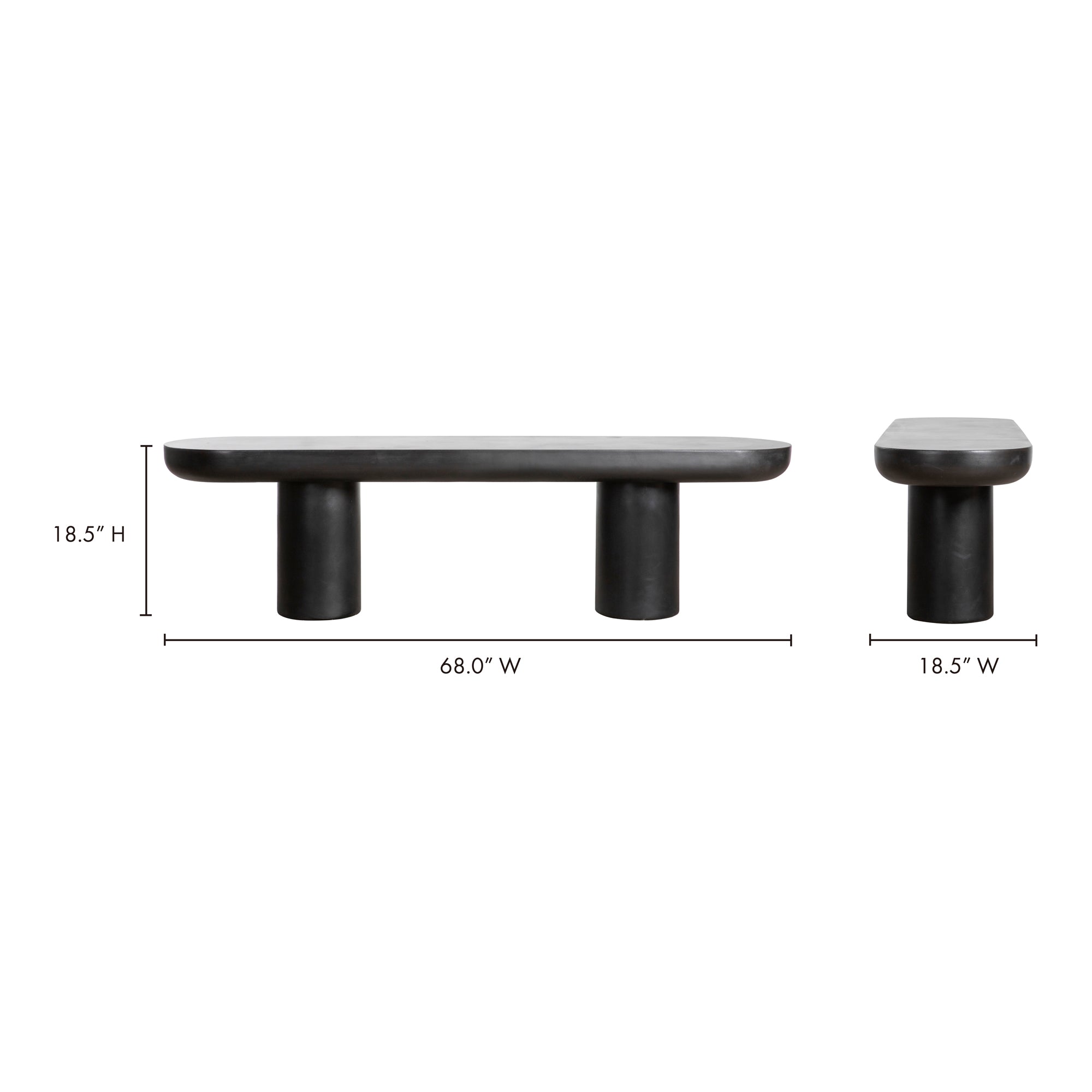 Rocca Bench Black by Moe's Home Collection - view 6