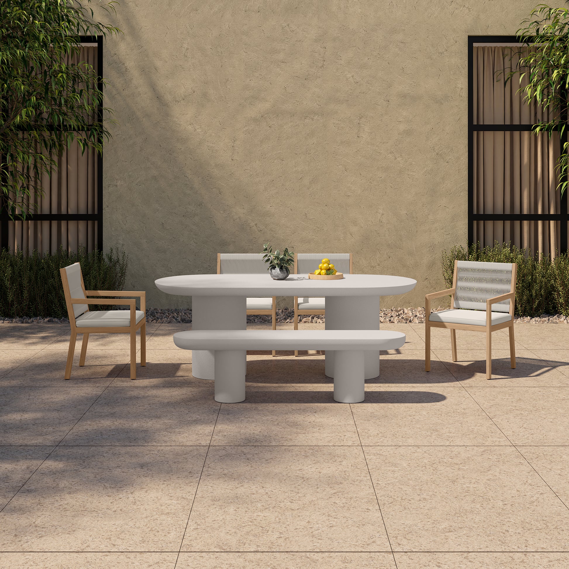 Rocca Bench Cream by Moe's Home Collection - view 2