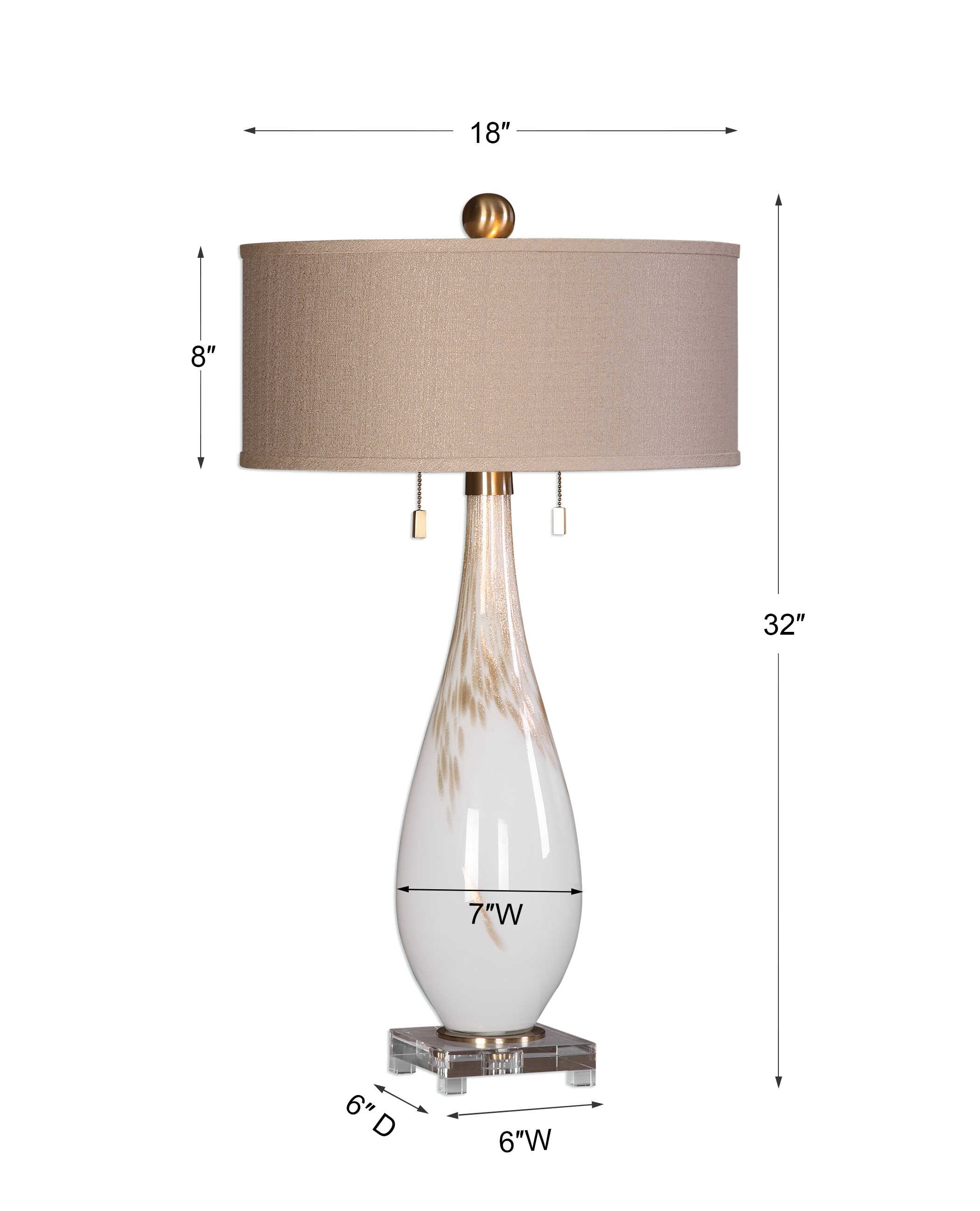 Cardoni White Glass Table Lamp - ZUTMO-27201 - image 3