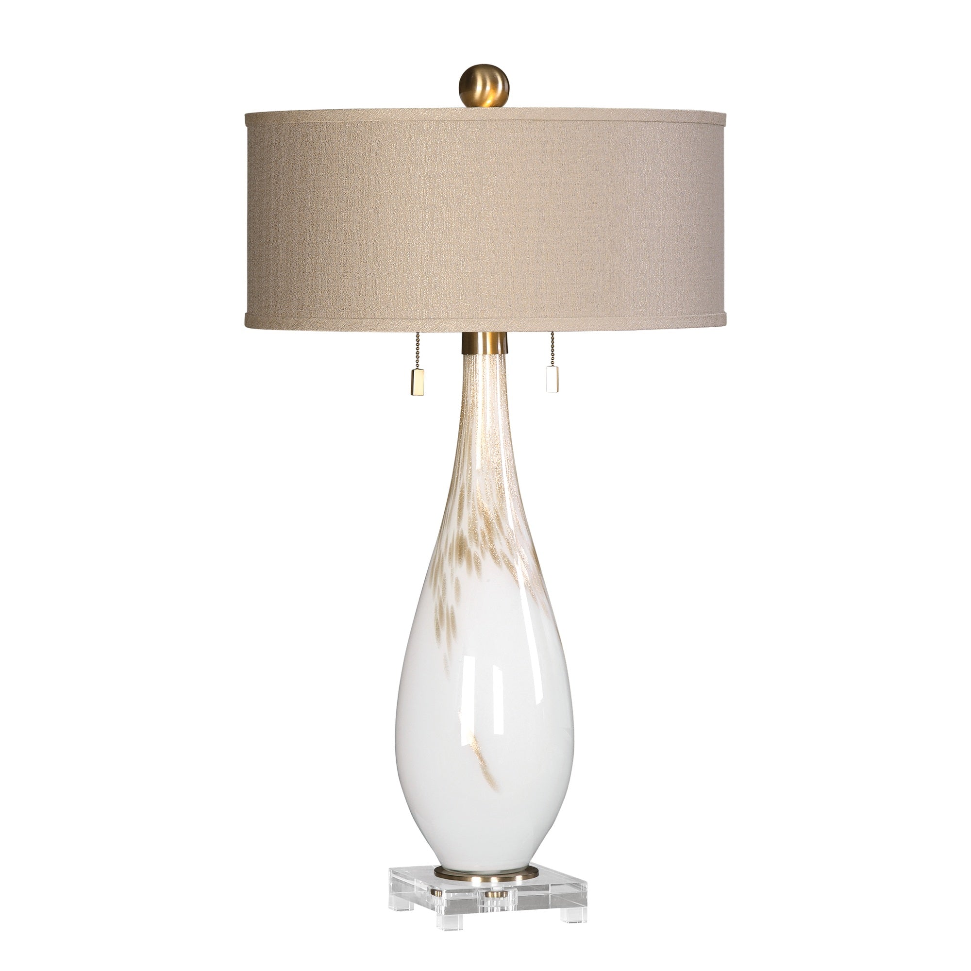 Cardoni White Glass Table Lamp - ZUTMO-27201 - image 1