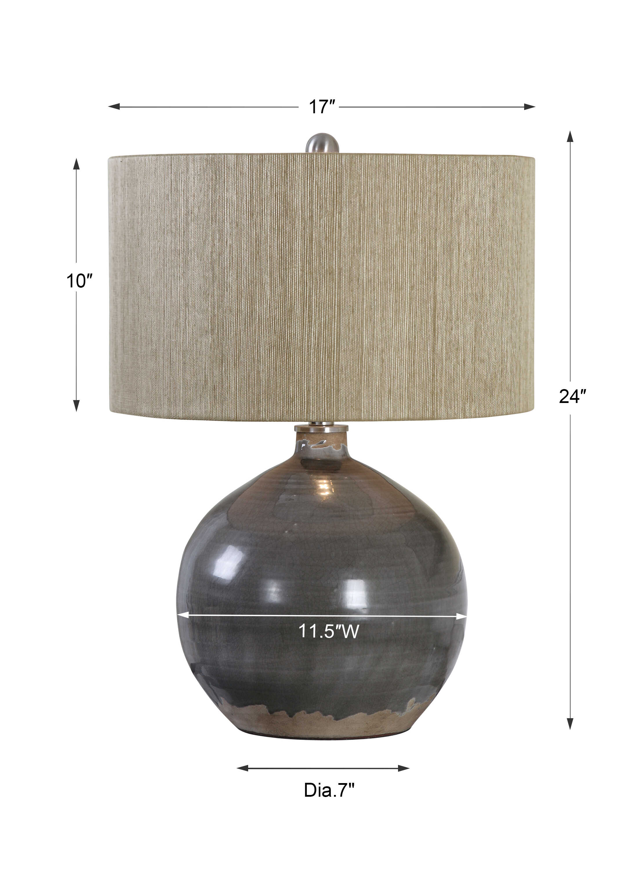 Vardenis Gray Ceramic Lamp - ZUTMO-27215-1 - image 3