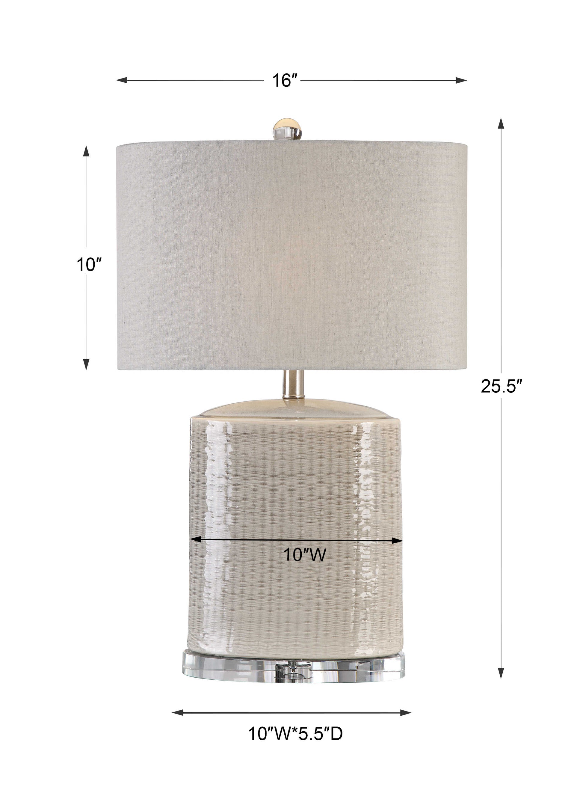 Modica Taupe Ceramic Lamp - ZUTMO-27231-1 - image 3