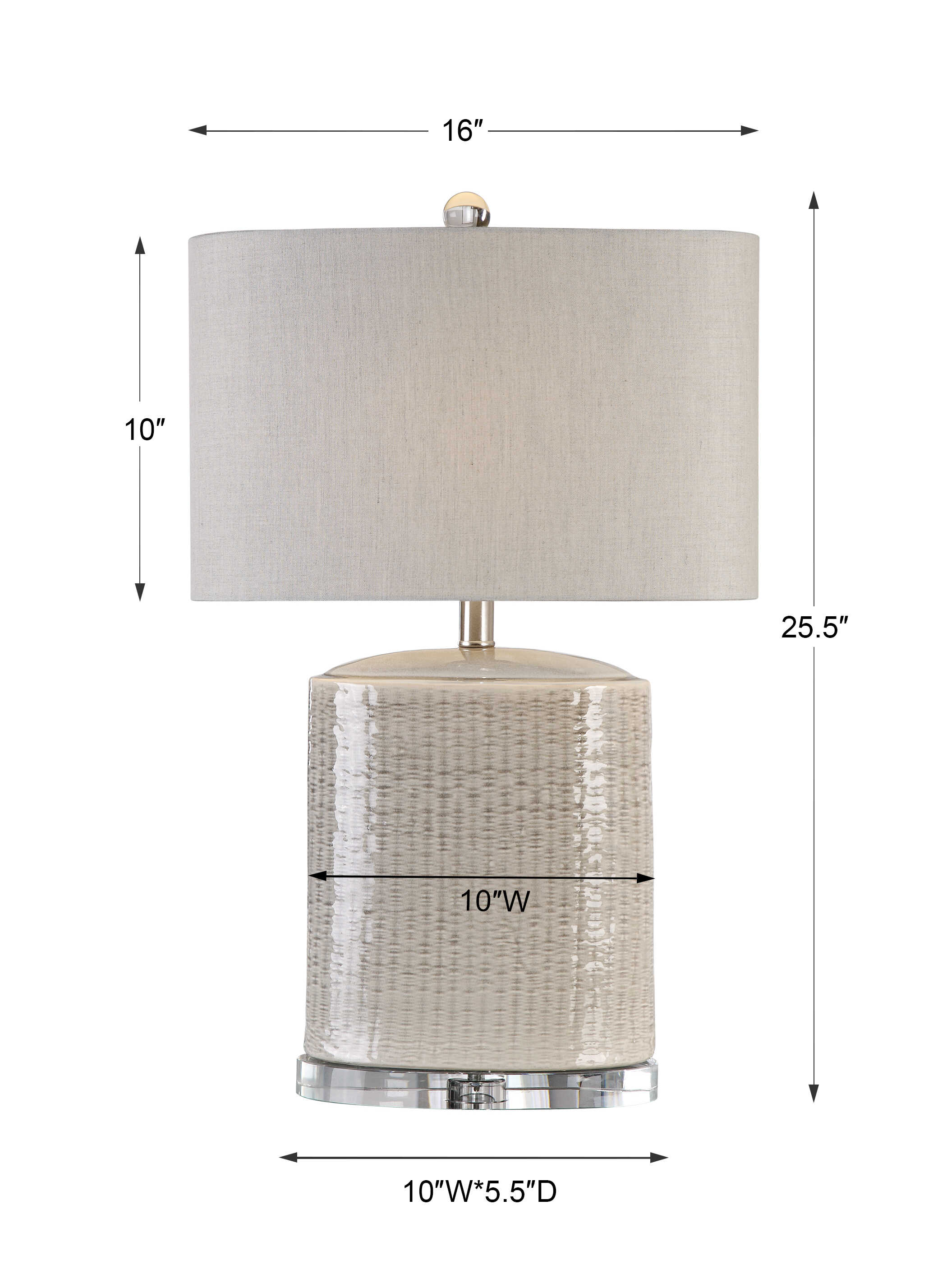 Modica Taupe Ceramic Lamp - ZUTMO-27231-1 - image 3