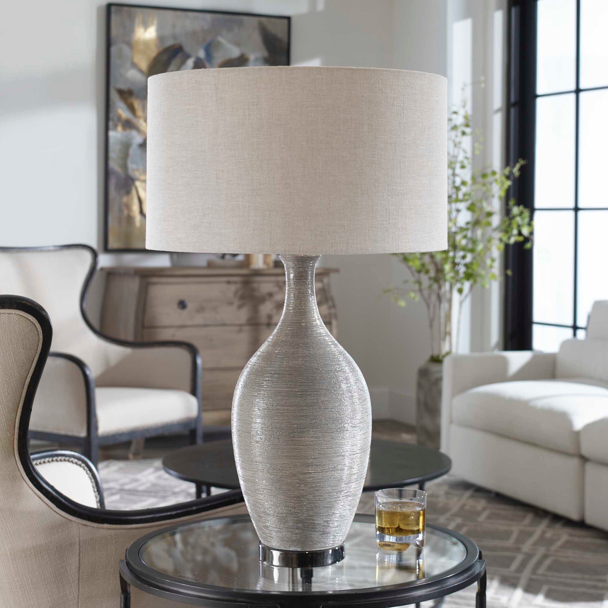 Dinah Gray Textured Table Lamp - ZUTMO-27518 - image 2